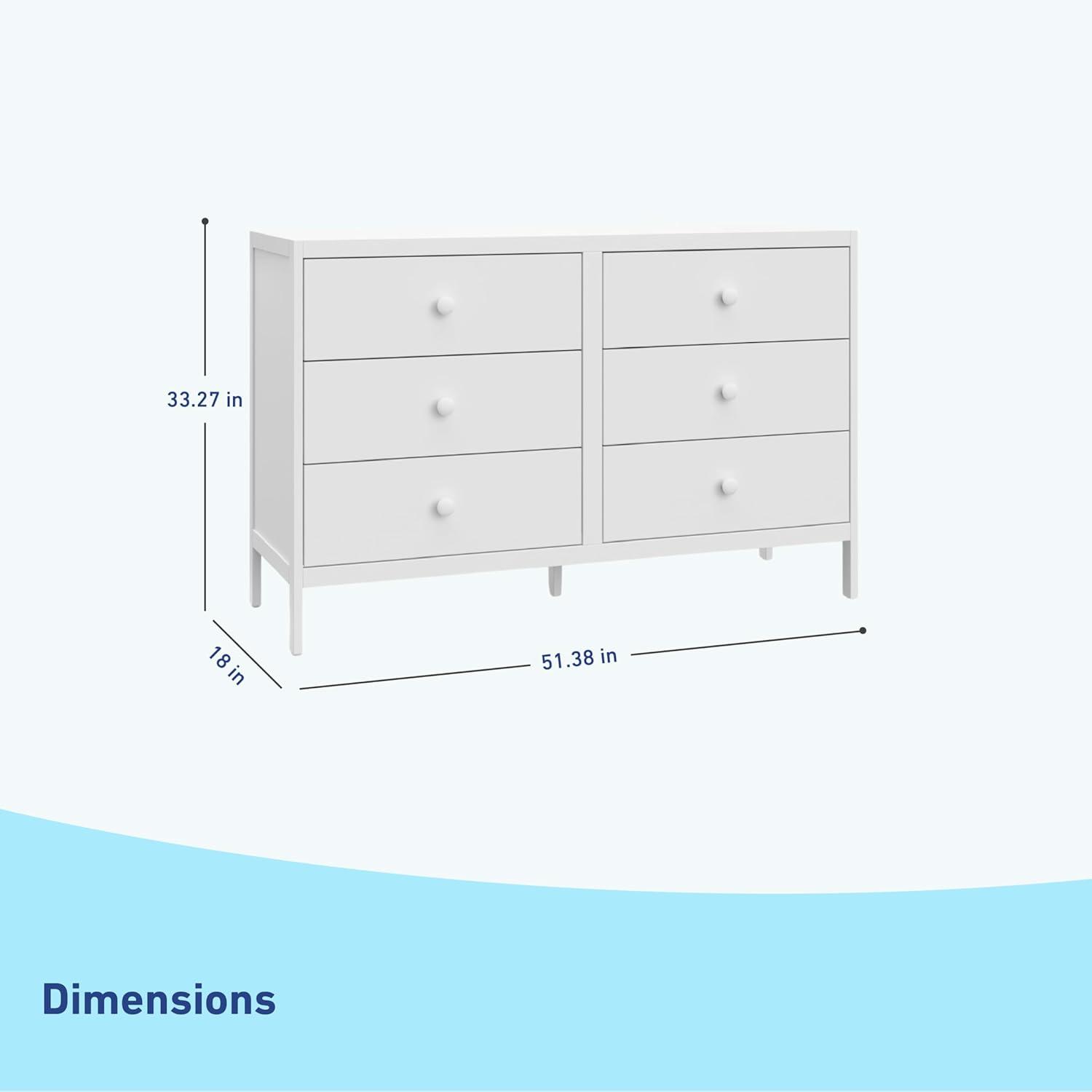 imageGraco Theo 6 Drawer Dresser White GREENGUARD Gold Certified Interlocking Drawer System Dresser Drawer Organizer for Nursery ampamp Kids BedroomWhite