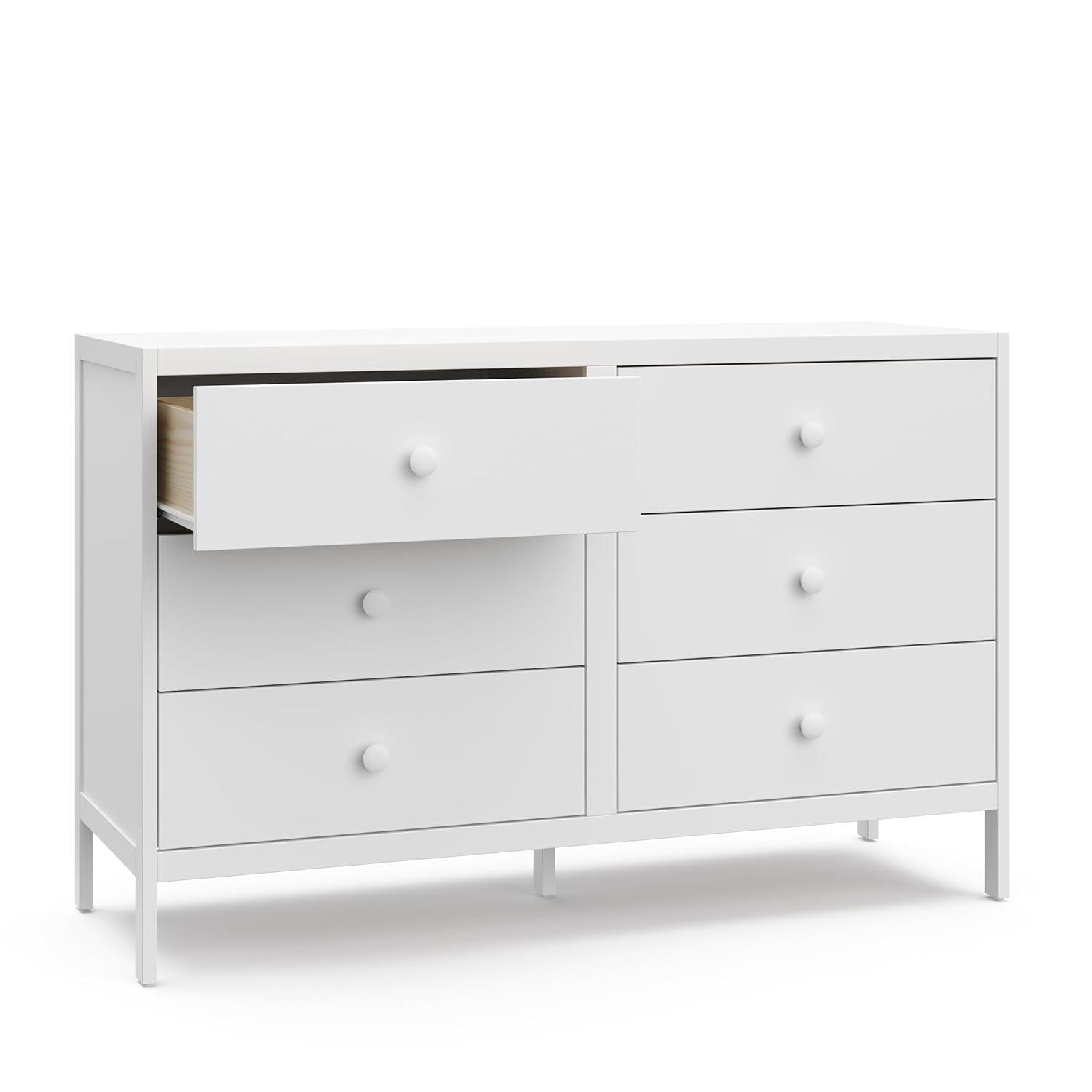 imageGraco Theo 6 Drawer Dresser White GREENGUARD Gold Certified Interlocking Drawer System Dresser Drawer Organizer for Nursery ampamp Kids BedroomWhite