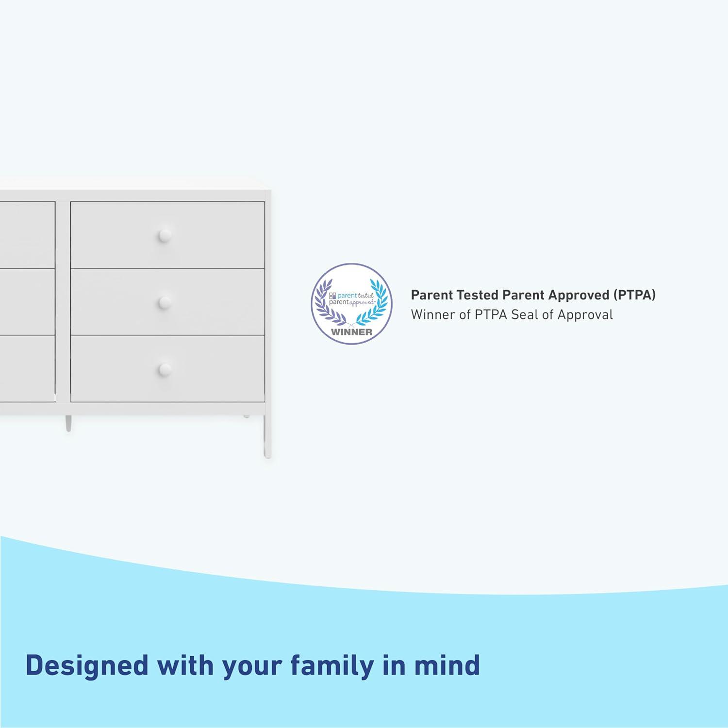 imageGraco Theo 6 Drawer Dresser White GREENGUARD Gold Certified Interlocking Drawer System Dresser Drawer Organizer for Nursery ampamp Kids BedroomWhite