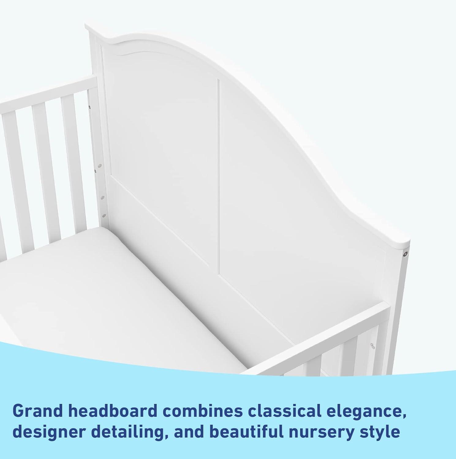 imageGraco Wilfred 5in1 Convertible Crib Black GREENGUARD Gold Certified Converts to Toddler Bed and FullSize Bed Fits Standard FullSize Crib Mattress Adjustable Mattress Support BaseWhite