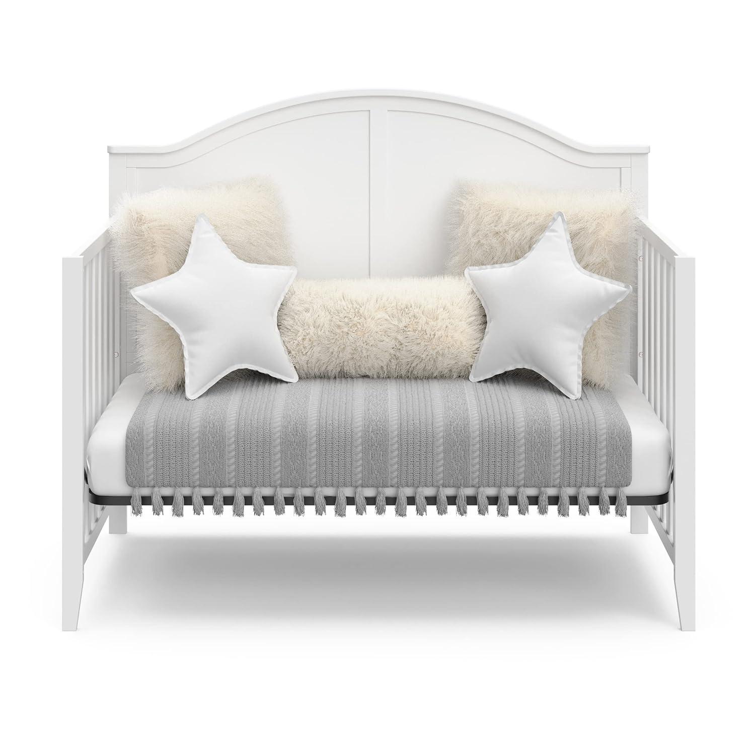 imageGraco Wilfred 5in1 Convertible Crib Black GREENGUARD Gold Certified Converts to Toddler Bed and FullSize Bed Fits Standard FullSize Crib Mattress Adjustable Mattress Support BaseWhite