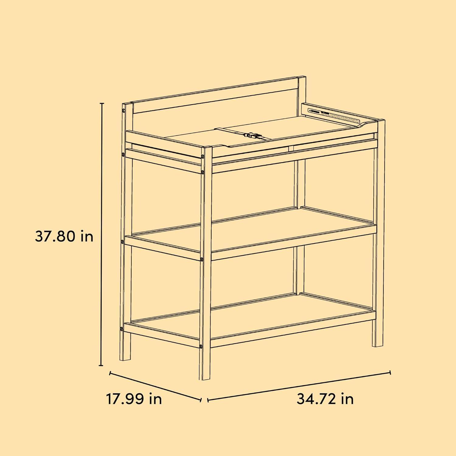 imageStorkcraft Alpine Changing Table White GREENGUARD Gold Certified Nursery Changing Table Includes WaterResistant Changing Pad 2 Shelves for Nursery Storage and OrganizingDriftwood