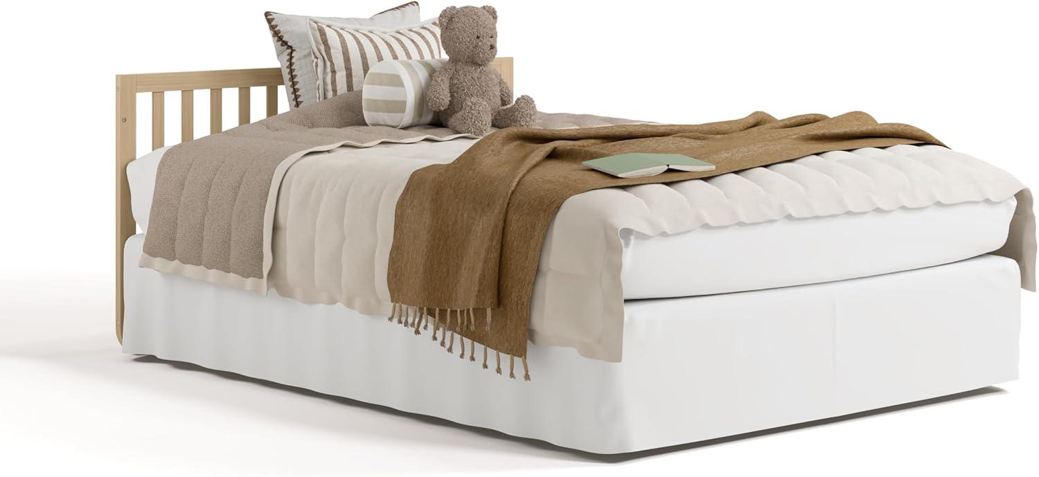 imageStorkcraft Amalfi 5in1 Convertible Crib with Toddler Guardrail Frosted Oat ampamp Driftwood GREENGUARD Gold Certified Toddler Bed Conversion Kit Included Fits Crib Mattress Converts to Full BedDriftwood