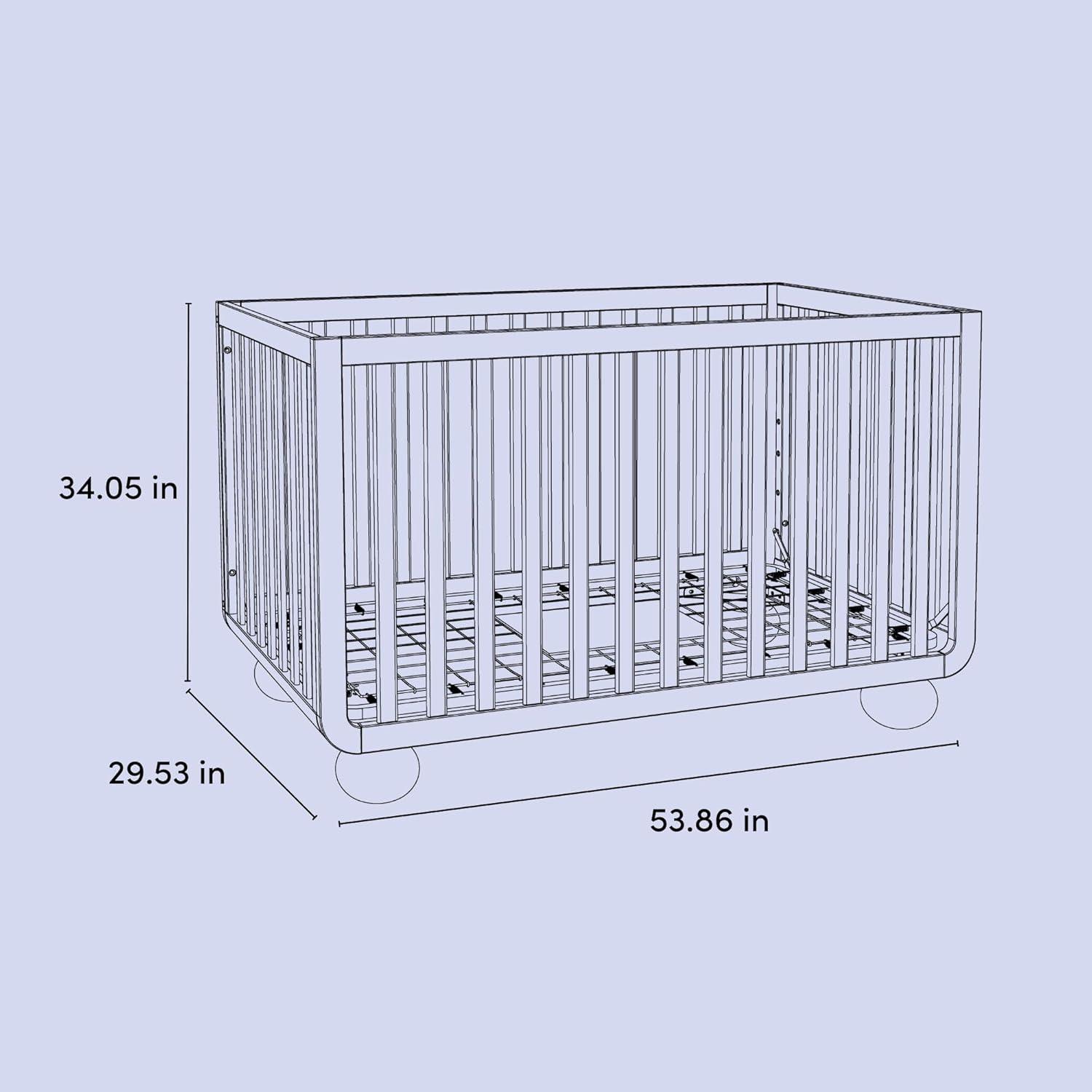 imageStorkcraft Amalfi 5in1 Convertible Crib with Toddler Guardrail Frosted Oat ampamp Driftwood GREENGUARD Gold Certified Toddler Bed Conversion Kit Included Fits Crib Mattress Converts to Full BedSage and Driftwood
