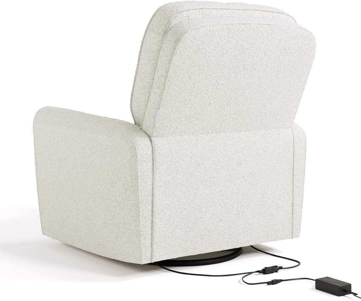 imageStorkcraft Amalfi Deluxe Power Recliner Swivel Glider Ivory Boucle Premium Electronic Power Recliner for Nursery Includes DualUSB Charging Port with USBA ampamp USBC Glider Rocking ChairIvory Boucle
