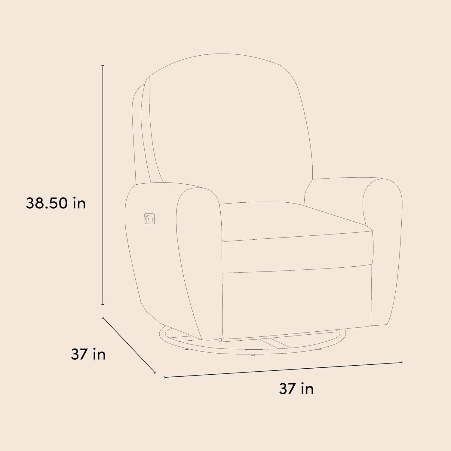imageStorkcraft Amalfi Deluxe Power Recliner Swivel Glider Ivory Boucle Premium Electronic Power Recliner for Nursery Includes DualUSB Charging Port with USBA ampamp USBC Glider Rocking ChairIvory Boucle