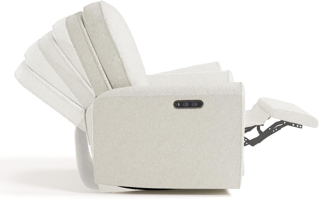 imageStorkcraft Amalfi Deluxe Power Recliner Swivel Glider Ivory Boucle Premium Electronic Power Recliner for Nursery Includes DualUSB Charging Port with USBA ampamp USBC Glider Rocking ChairIvory Boucle