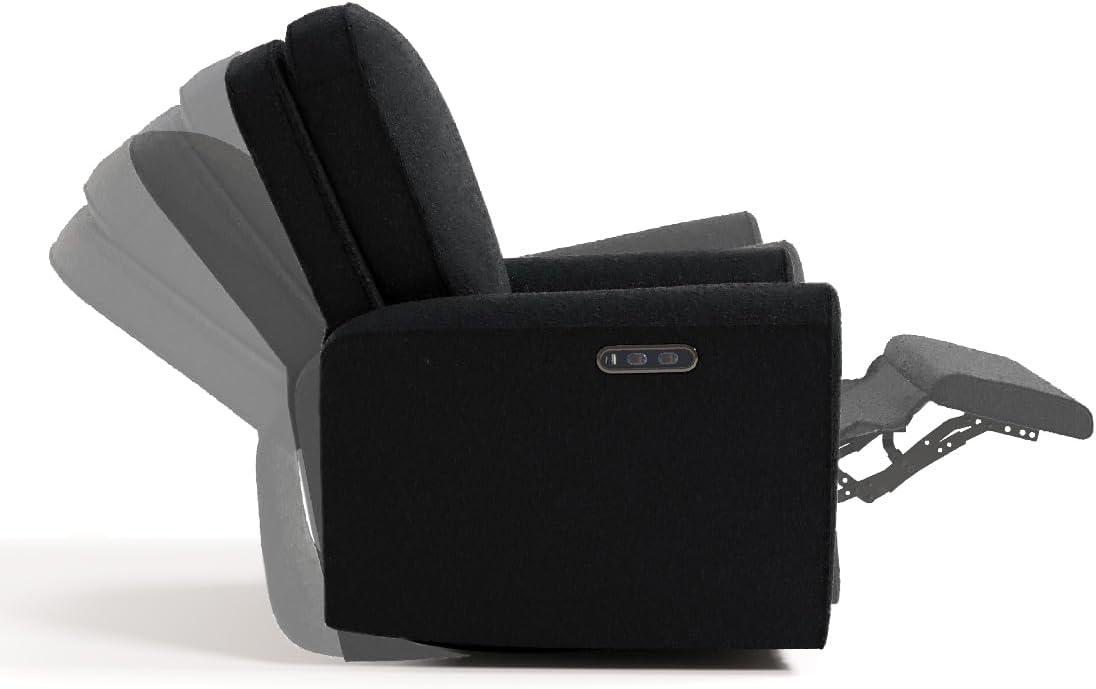 imageStorkcraft Amalfi Deluxe Power Recliner Swivel Glider Ivory Boucle Premium Electronic Power Recliner for Nursery Includes DualUSB Charging Port with USBA ampamp USBC Glider Rocking ChairBlack Boucle