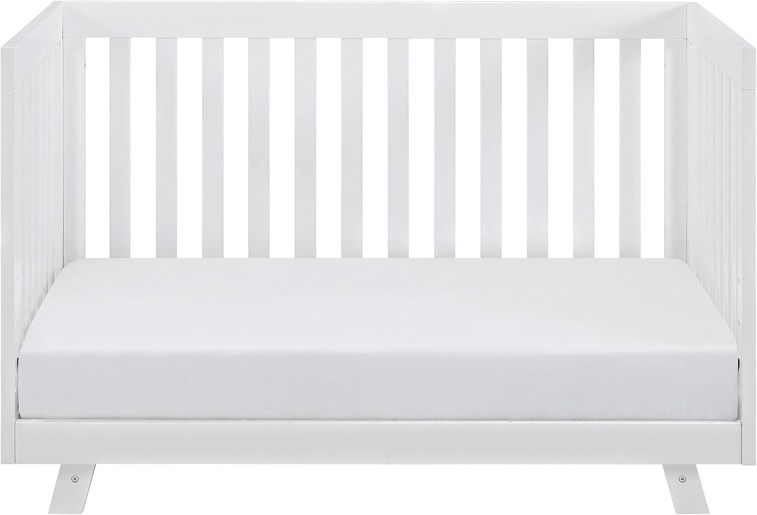 imageStorkcraft Beckett 3in1 Convertible Crib Natural GREENGUARD Gold Certified Fits Standard Crib Mattress Converts to Toddler Bed and Daybed 4 Adjustable Mattress Heights GrowwithMe DesignWhite