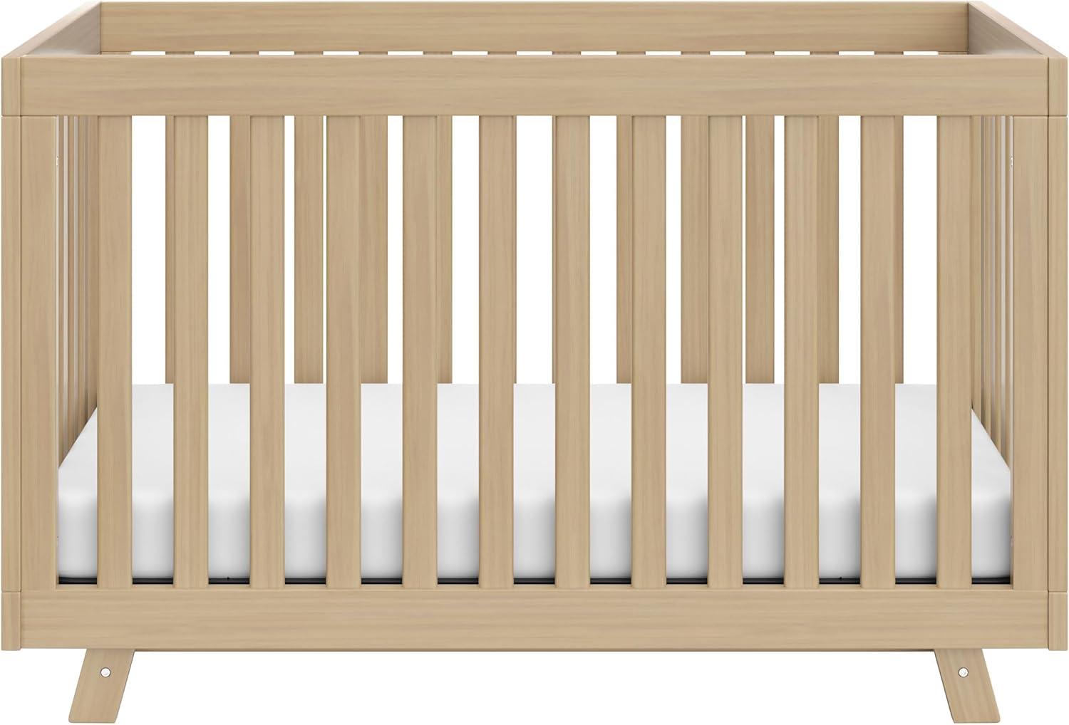 imageStorkcraft Beckett 3in1 Convertible Crib Natural GREENGUARD Gold Certified Fits Standard Crib Mattress Converts to Toddler Bed and Daybed 4 Adjustable Mattress Heights GrowwithMe DesignDriftwood