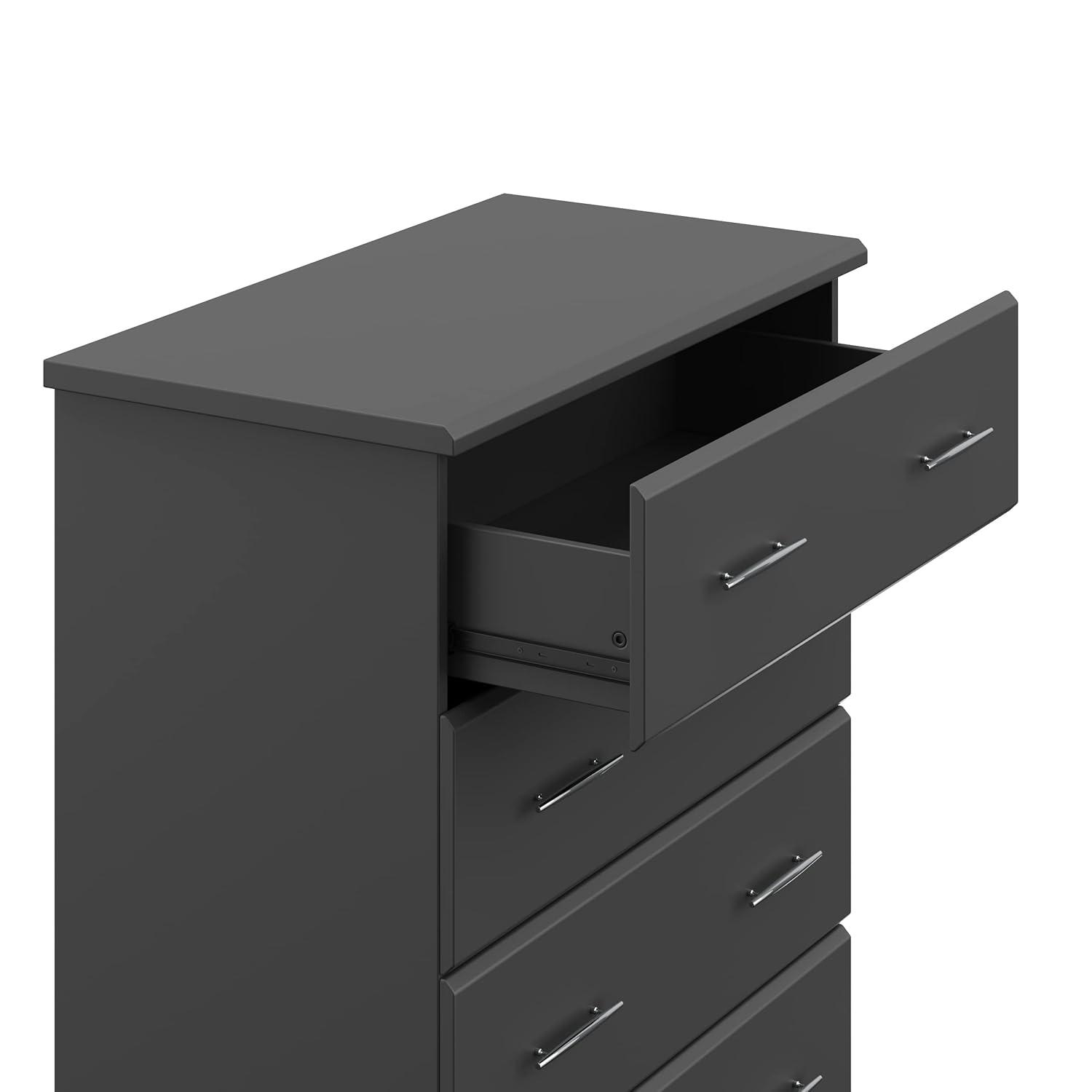 imageStorkcraft Brookside 6Drawer Dresser White GREENGUARD Gold Certified White Dresser for Bedroom Kids ampamp Nursery Storage Chest Safety Interlocking Drawers PreInstalled Tracks Kids ChestGrey