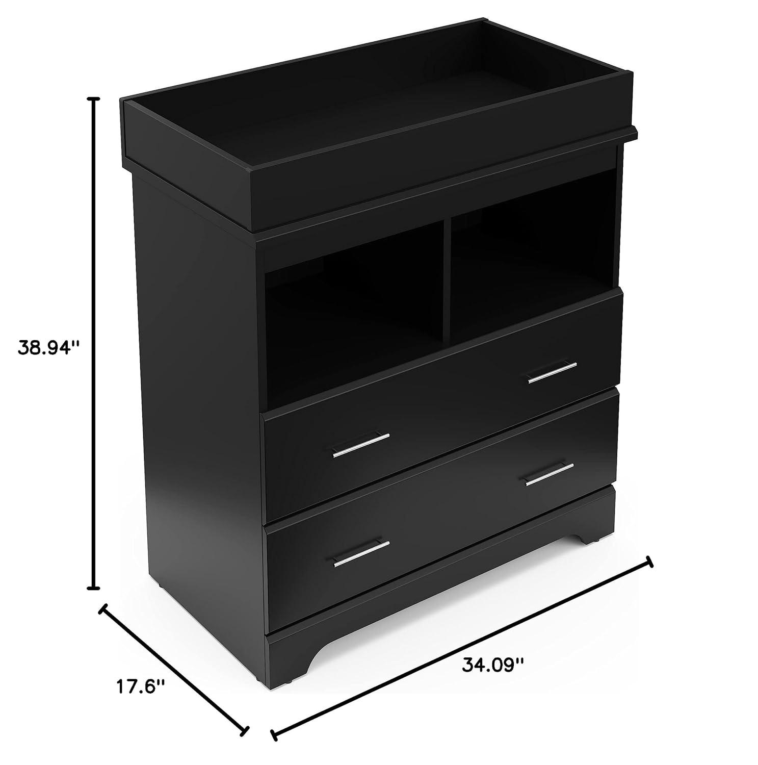 imageStorkcraft Brookside 6Drawer Dresser White GREENGUARD Gold Certified White Dresser for Bedroom Kids ampamp Nursery Storage Chest Safety Interlocking Drawers PreInstalled Tracks Kids ChestBlack