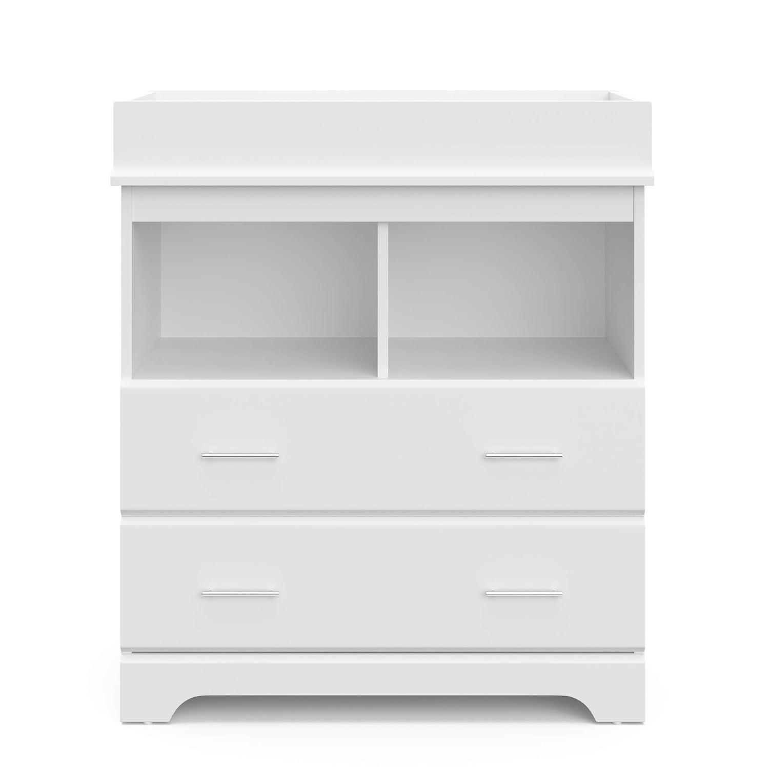 imageStorkcraft Brookside 6Drawer Dresser White GREENGUARD Gold Certified White Dresser for Bedroom Kids ampamp Nursery Storage Chest Safety Interlocking Drawers PreInstalled Tracks Kids ChestWhite