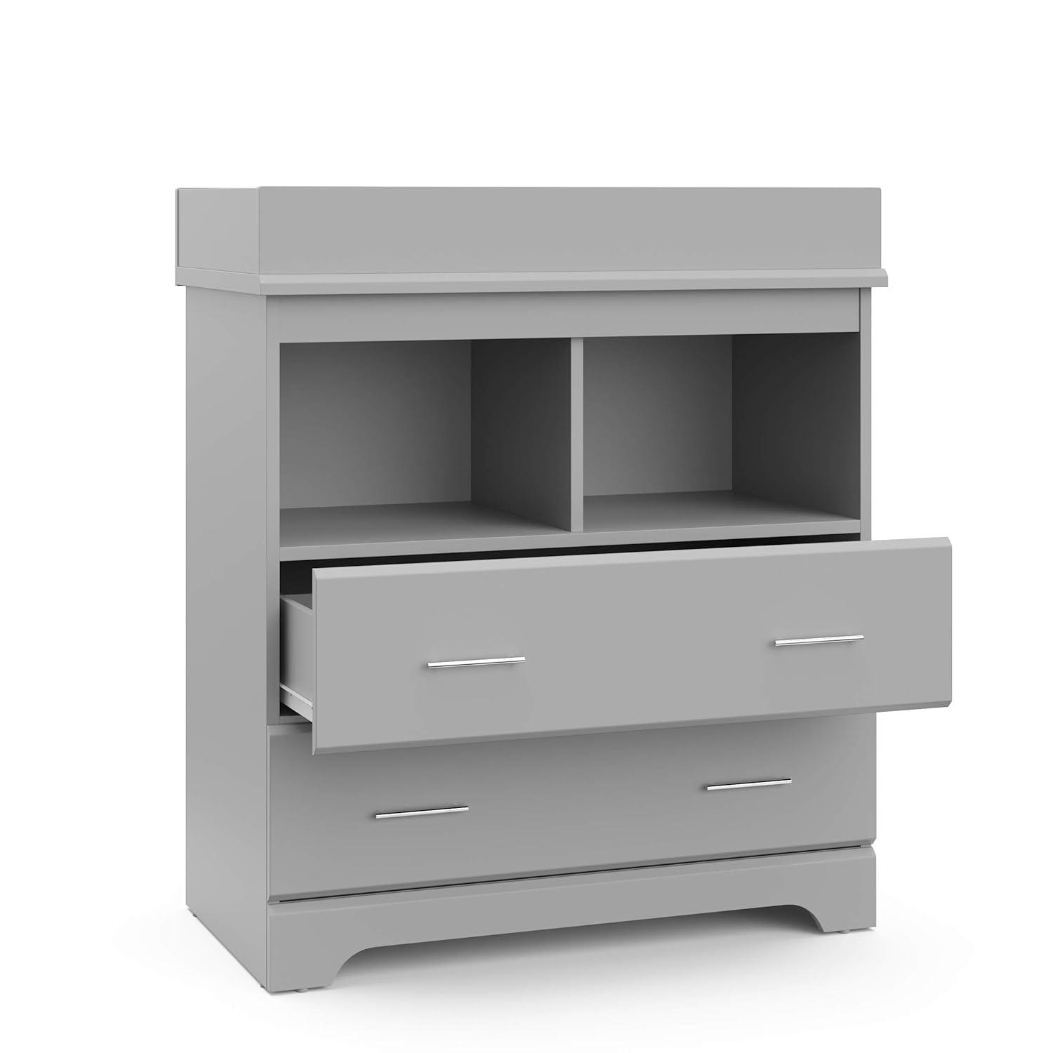 imageStorkcraft Brookside 6Drawer Dresser White GREENGUARD Gold Certified White Dresser for Bedroom Kids ampamp Nursery Storage Chest Safety Interlocking Drawers PreInstalled Tracks Kids ChestPebble Gray