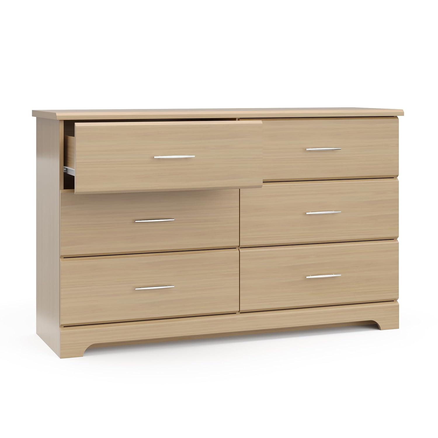 imageStorkcraft Brookside 6Drawer Dresser White GREENGUARD Gold Certified White Dresser for Bedroom Kids ampamp Nursery Storage Chest Safety Interlocking Drawers PreInstalled Tracks Kids ChestDriftwood