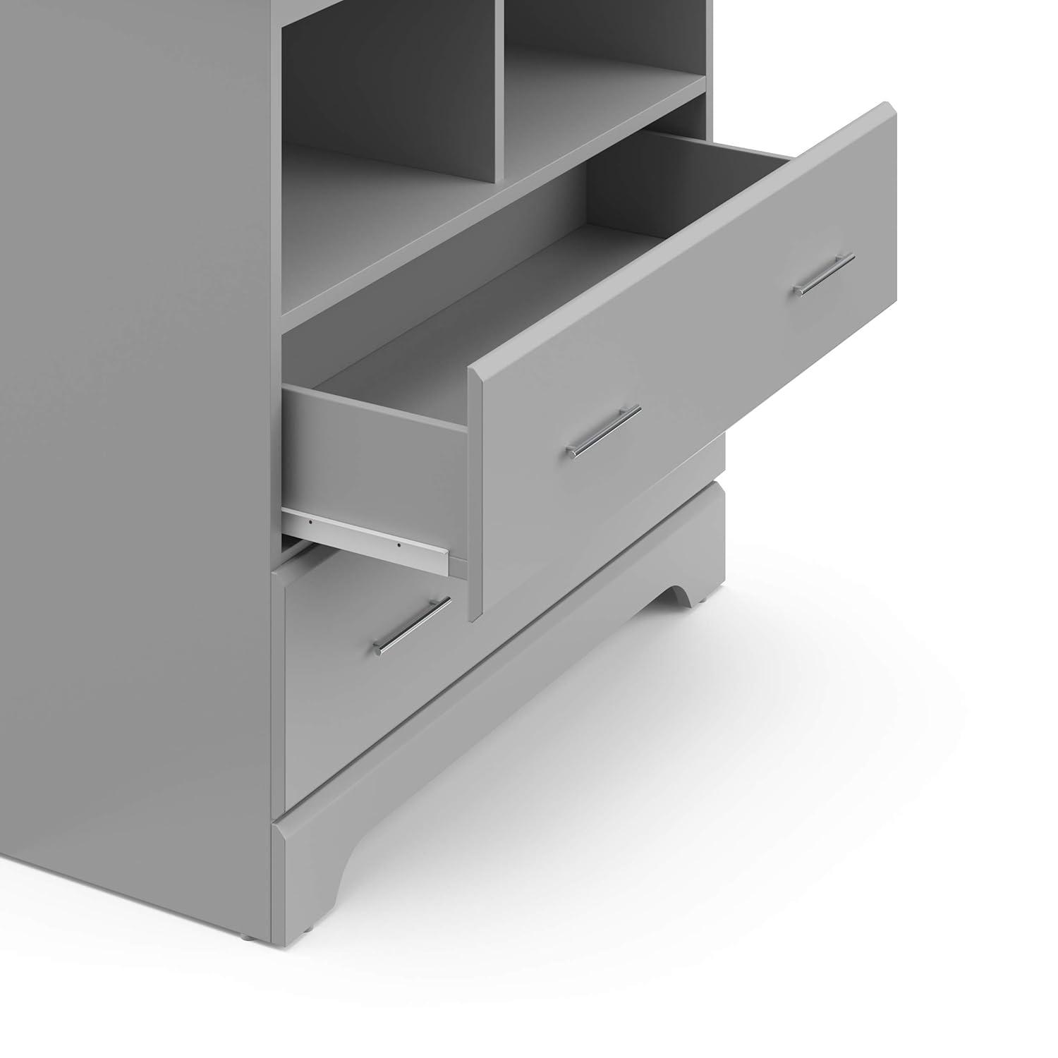 imageStorkcraft Brookside 6Drawer Dresser White GREENGUARD Gold Certified White Dresser for Bedroom Kids ampamp Nursery Storage Chest Safety Interlocking Drawers PreInstalled Tracks Kids ChestPebble Gray