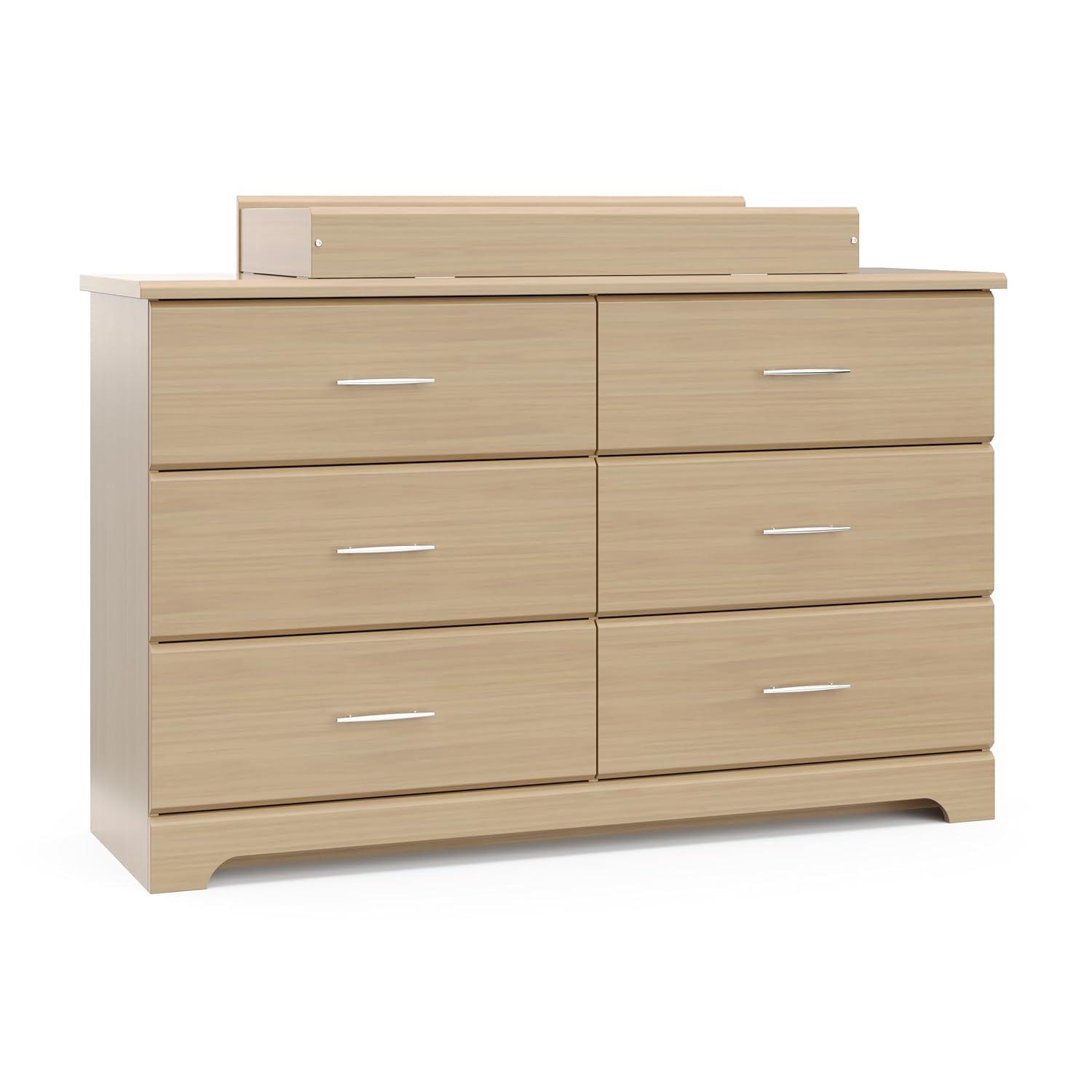 imageStorkcraft Brookside 6Drawer Dresser White GREENGUARD Gold Certified White Dresser for Bedroom Kids ampamp Nursery Storage Chest Safety Interlocking Drawers PreInstalled Tracks Kids ChestDriftwood