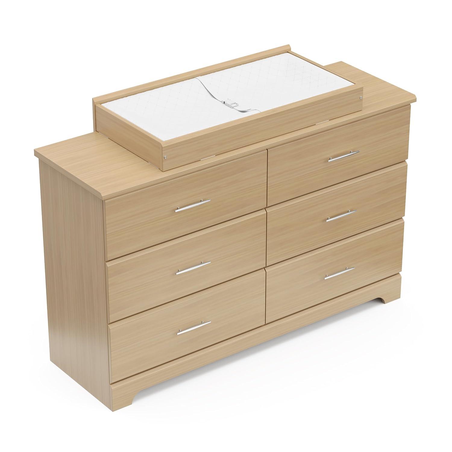 imageStorkcraft Brookside 6Drawer Dresser White GREENGUARD Gold Certified White Dresser for Bedroom Kids ampamp Nursery Storage Chest Safety Interlocking Drawers PreInstalled Tracks Kids ChestDriftwood