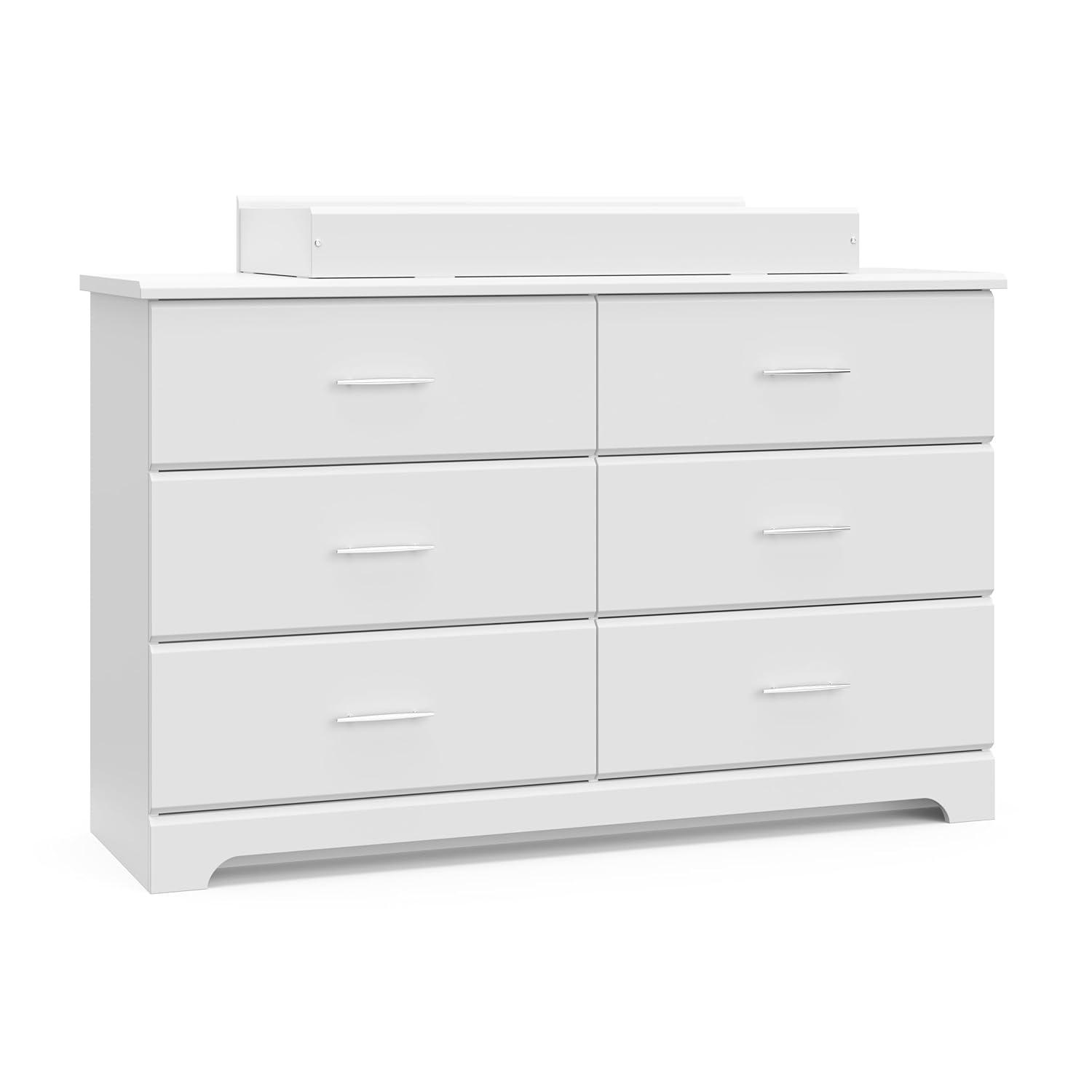 imageStorkcraft Brookside 6Drawer Dresser White GREENGUARD Gold Certified White Dresser for Bedroom Kids ampamp Nursery Storage Chest Safety Interlocking Drawers PreInstalled Tracks Kids ChestWhite