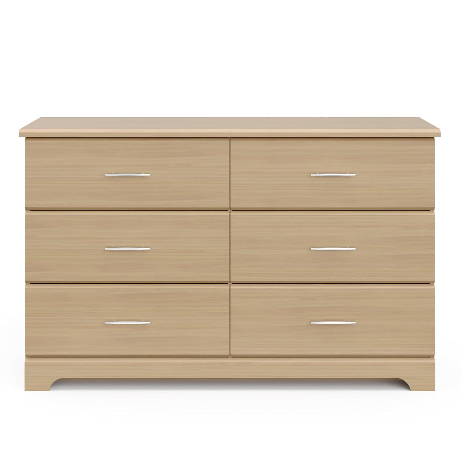 imageStorkcraft Brookside 6Drawer Dresser White GREENGUARD Gold Certified White Dresser for Bedroom Kids ampamp Nursery Storage Chest Safety Interlocking Drawers PreInstalled Tracks Kids ChestDriftwood