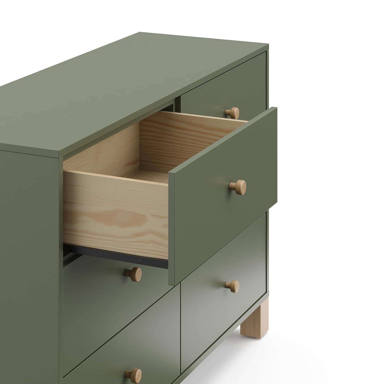 imageStorkcraft California 3Drawer Chest with Removable Changing Topper Olive with Driftwood GREENGUARD Gold Certified Interlocking Drawer System PreInstalled Tracks Easy AssemblyOlive With Driftwood