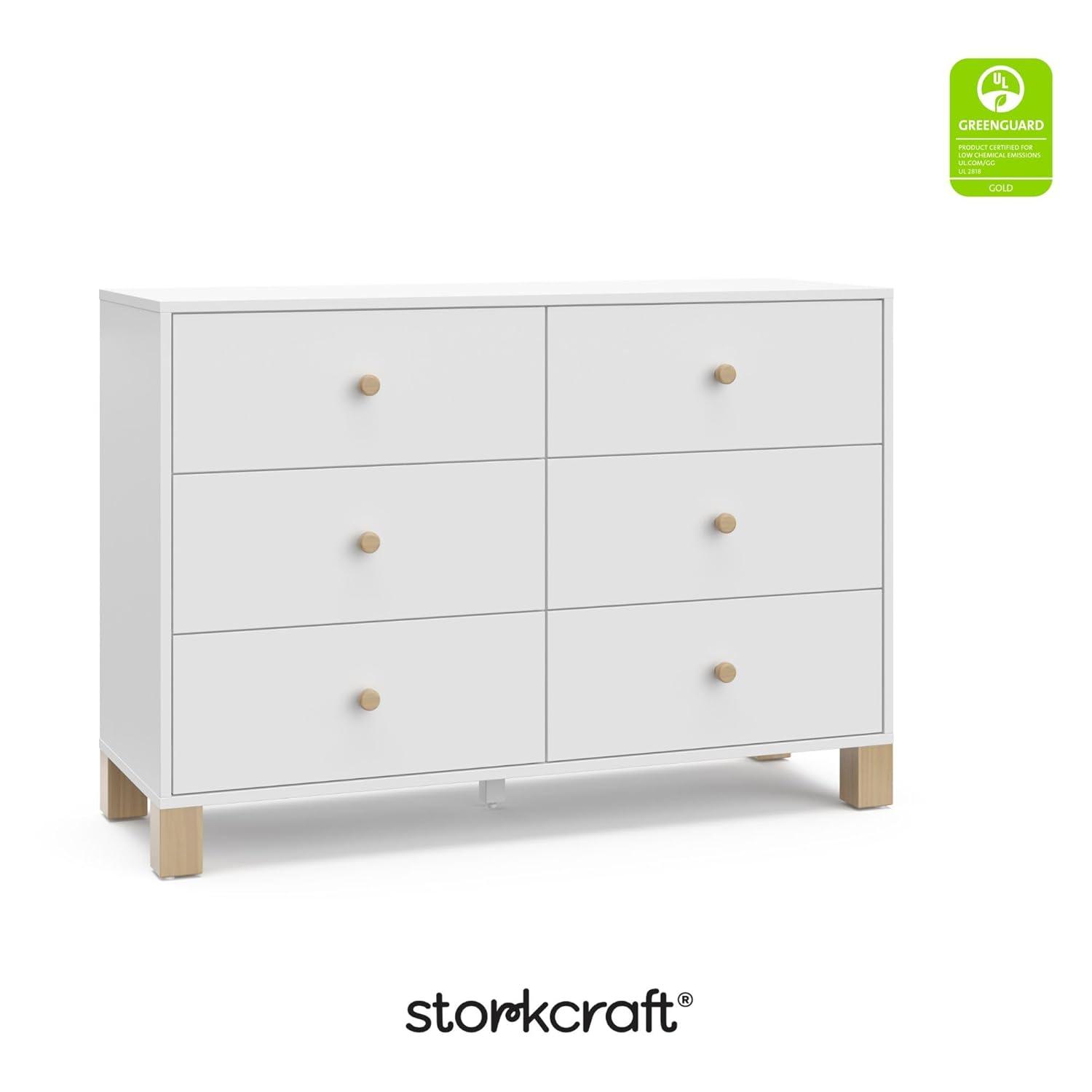 imageStorkcraft California 3Drawer Chest with Removable Changing Topper Olive with Driftwood GREENGUARD Gold Certified Interlocking Drawer System PreInstalled Tracks Easy AssemblyWhite With Driftwood