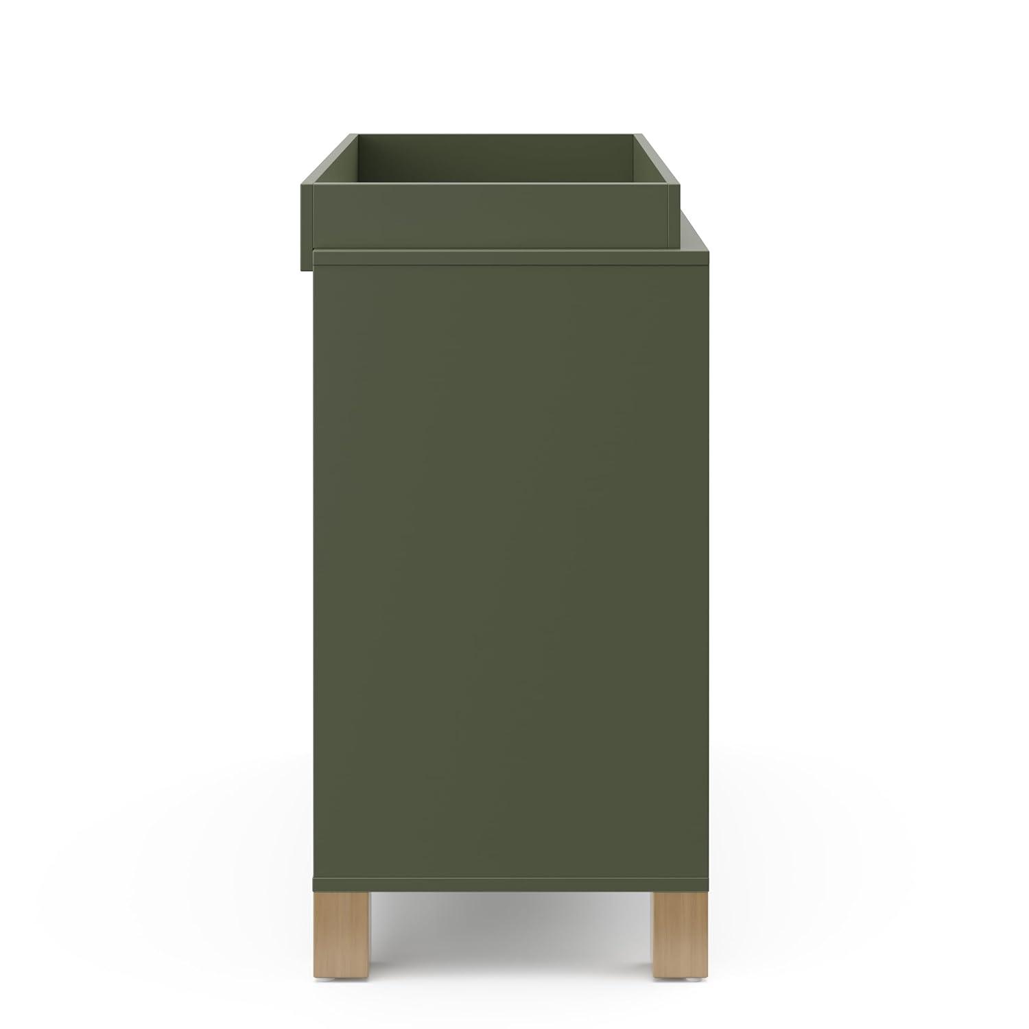 imageStorkcraft California 3Drawer Chest with Removable Changing Topper Olive with Driftwood GREENGUARD Gold Certified Interlocking Drawer System PreInstalled Tracks Easy AssemblyOlive With Driftwood