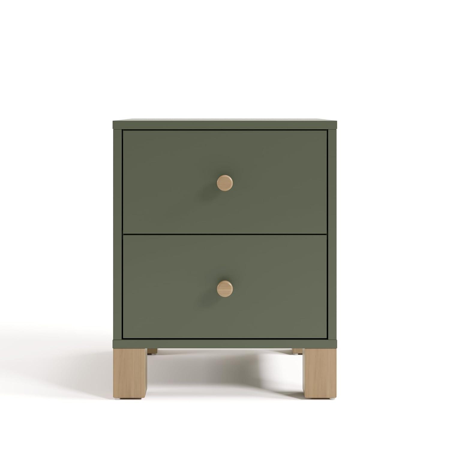 imageStorkcraft California 3Drawer Chest with Removable Changing Topper Olive with Driftwood GREENGUARD Gold Certified Interlocking Drawer System PreInstalled Tracks Easy AssemblyOlive With Driftwood