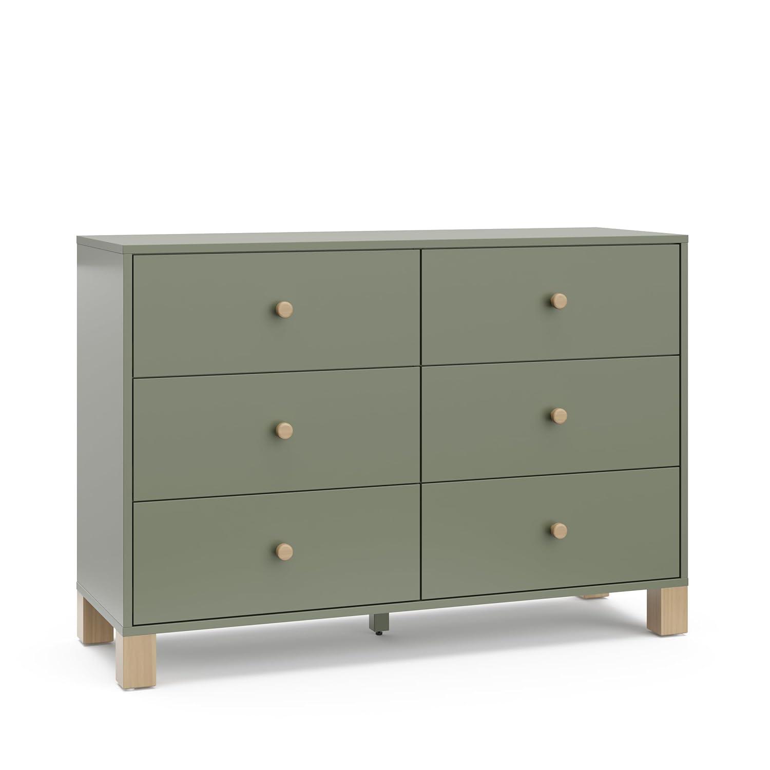 imageStorkcraft California 3Drawer Chest with Removable Changing Topper Olive with Driftwood GREENGUARD Gold Certified Interlocking Drawer System PreInstalled Tracks Easy AssemblyOlive With Driftwood