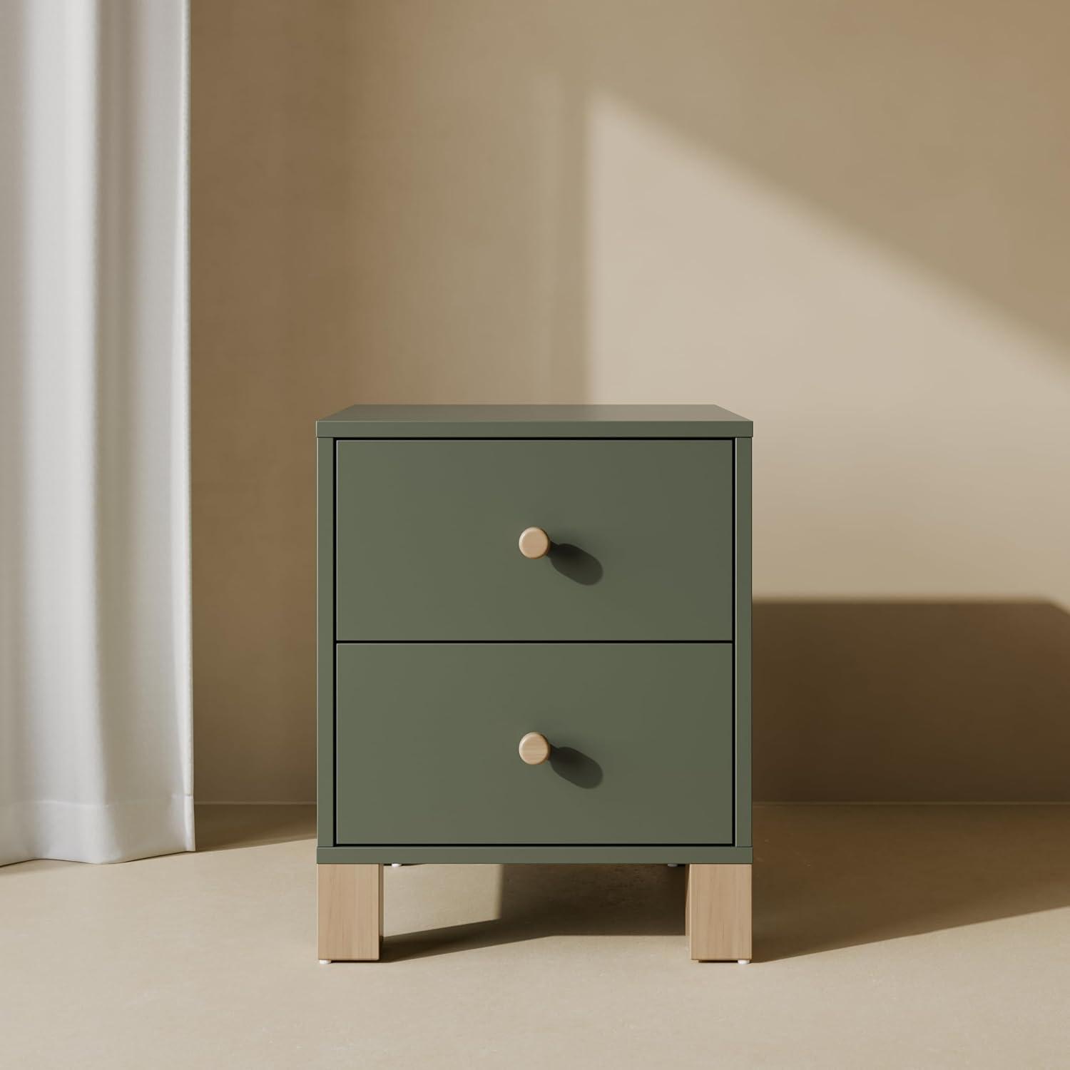 imageStorkcraft California 3Drawer Chest with Removable Changing Topper Olive with Driftwood GREENGUARD Gold Certified Interlocking Drawer System PreInstalled Tracks Easy AssemblyOlive With Driftwood