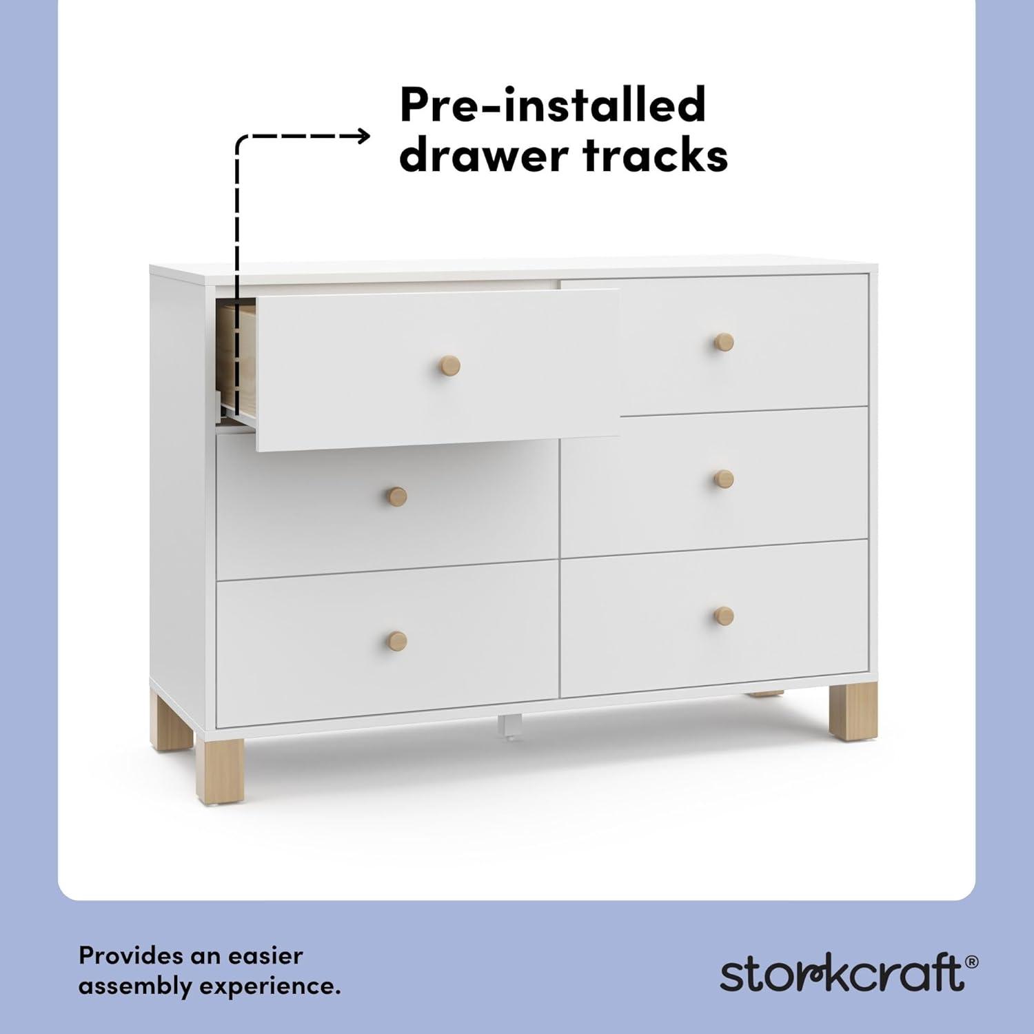 imageStorkcraft California 3Drawer Chest with Removable Changing Topper Olive with Driftwood GREENGUARD Gold Certified Interlocking Drawer System PreInstalled Tracks Easy AssemblyWhite With Driftwood