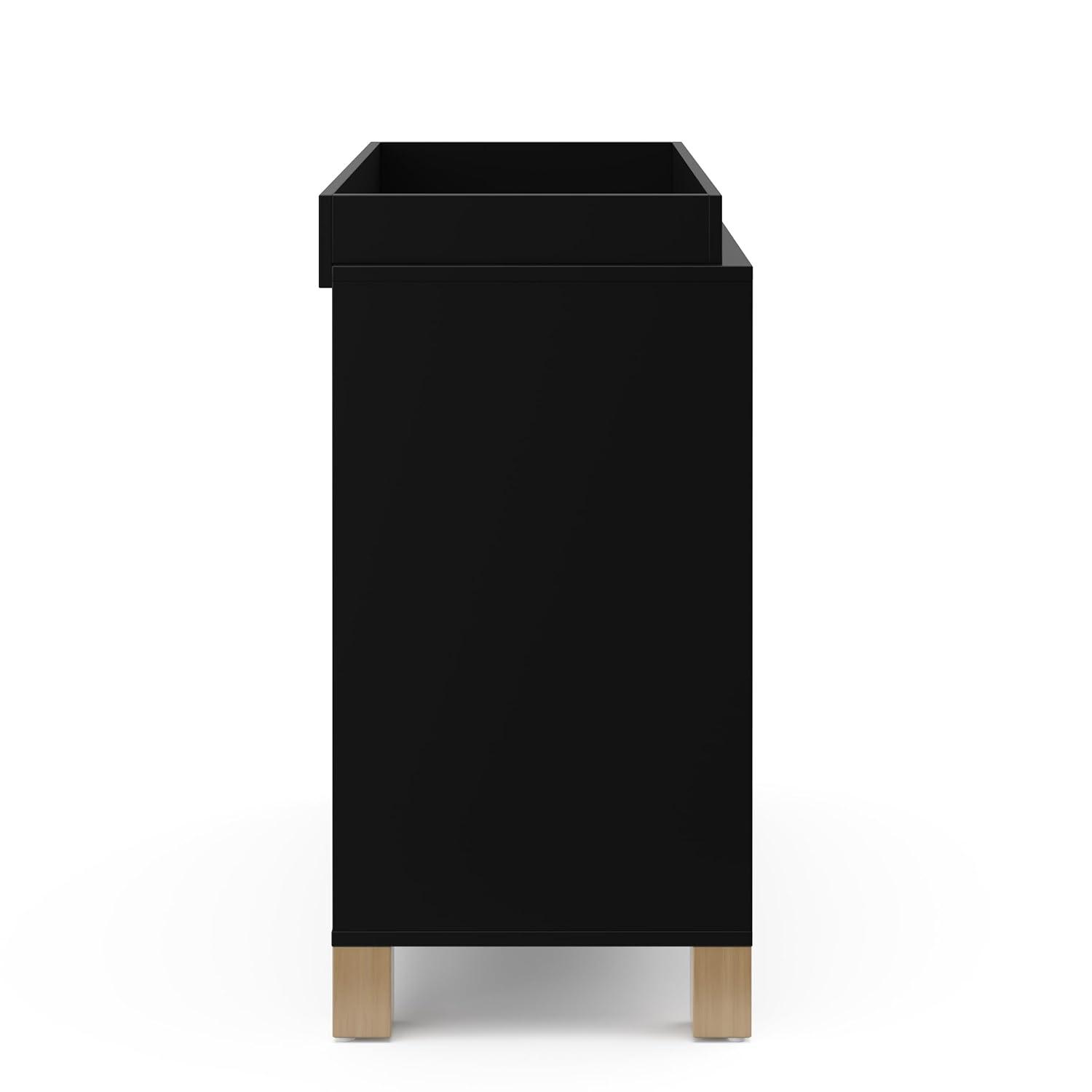 imageStorkcraft California 3Drawer Chest with Removable Changing Topper Olive with Driftwood GREENGUARD Gold Certified Interlocking Drawer System PreInstalled Tracks Easy AssemblyBlack With Driftwood