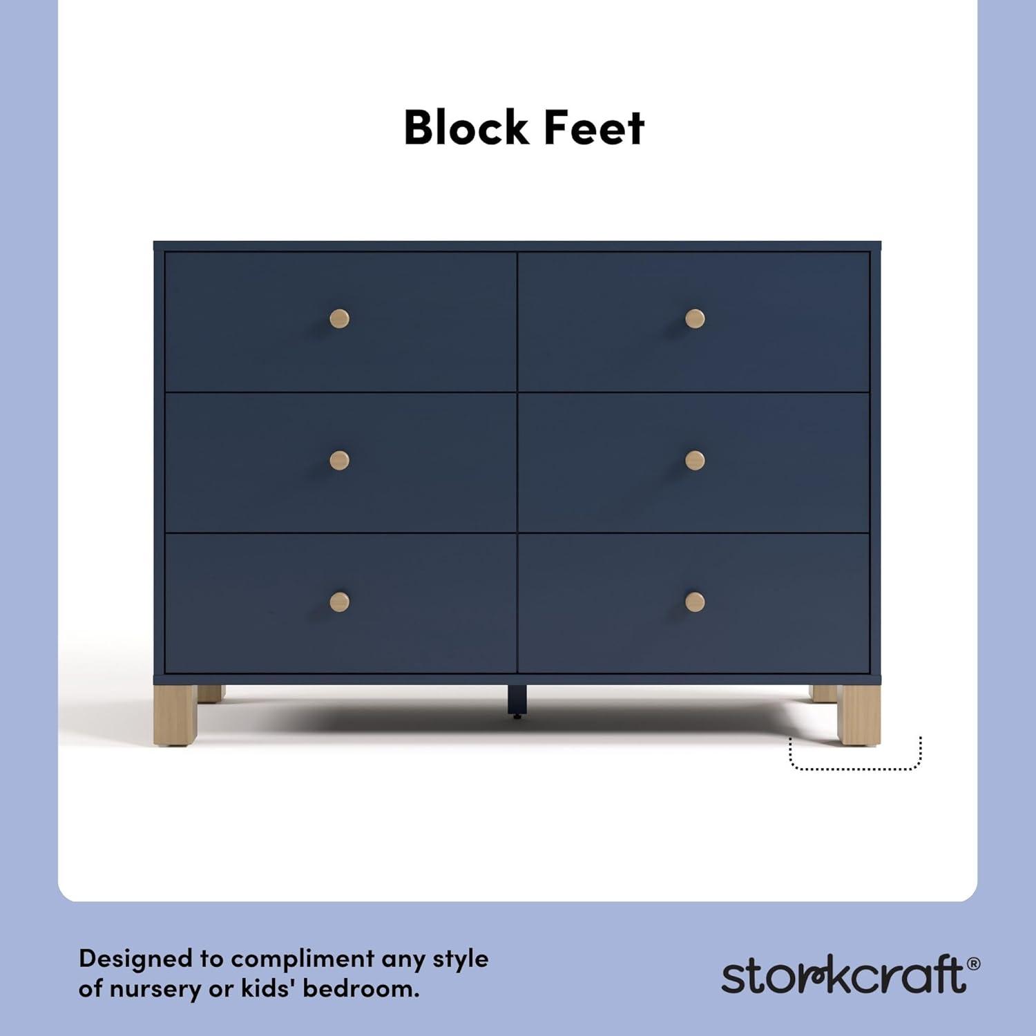 imageStorkcraft California 3Drawer Chest with Removable Changing Topper Olive with Driftwood GREENGUARD Gold Certified Interlocking Drawer System PreInstalled Tracks Easy AssemblyMidnight Blue With Driftwood
