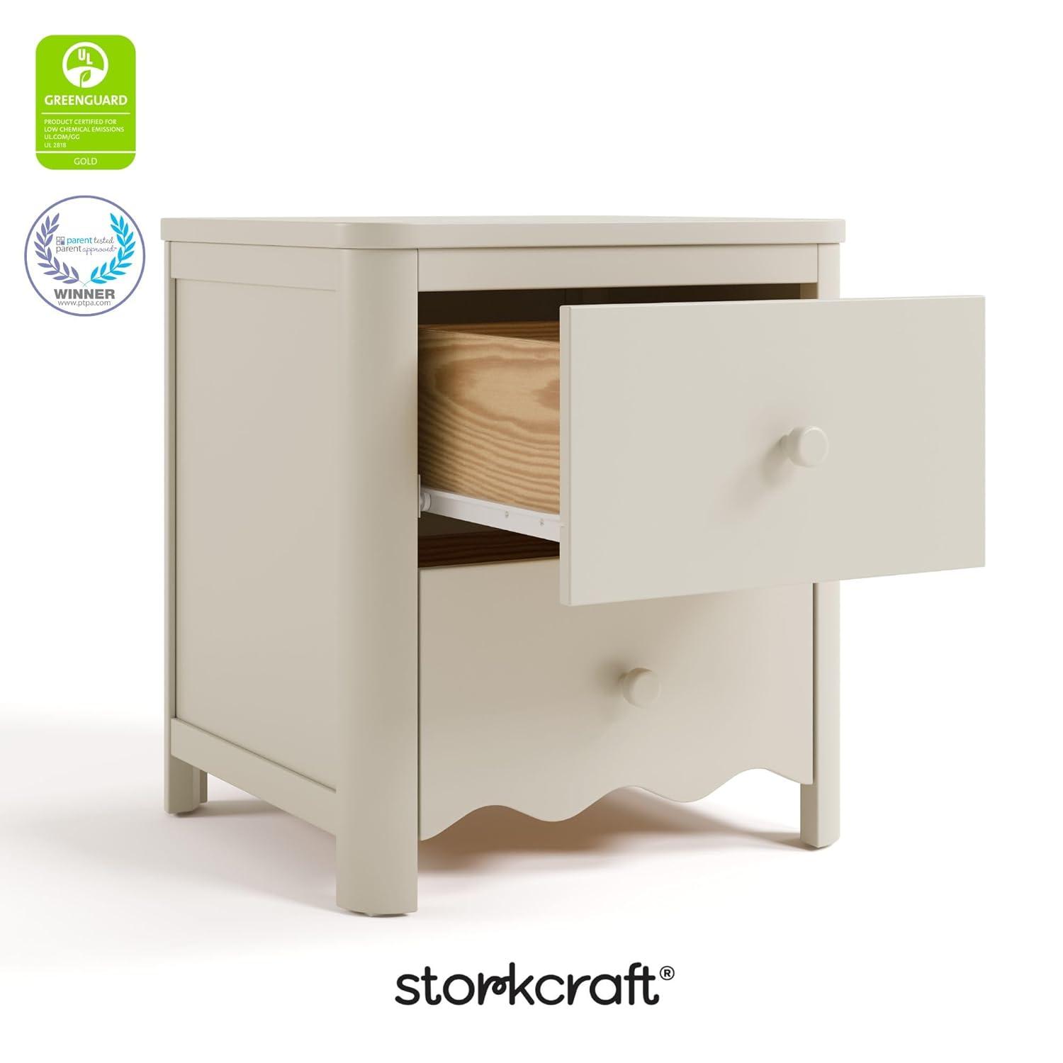 imageStorkcraft Casablanca 3 Drawer Chest with Removable Changing Topper Frosted Oat GREENGUARD Gold Certified Wood Dresser for Baby ampamp Kids Interlocking Drawer System for SafetyFrosted Oat