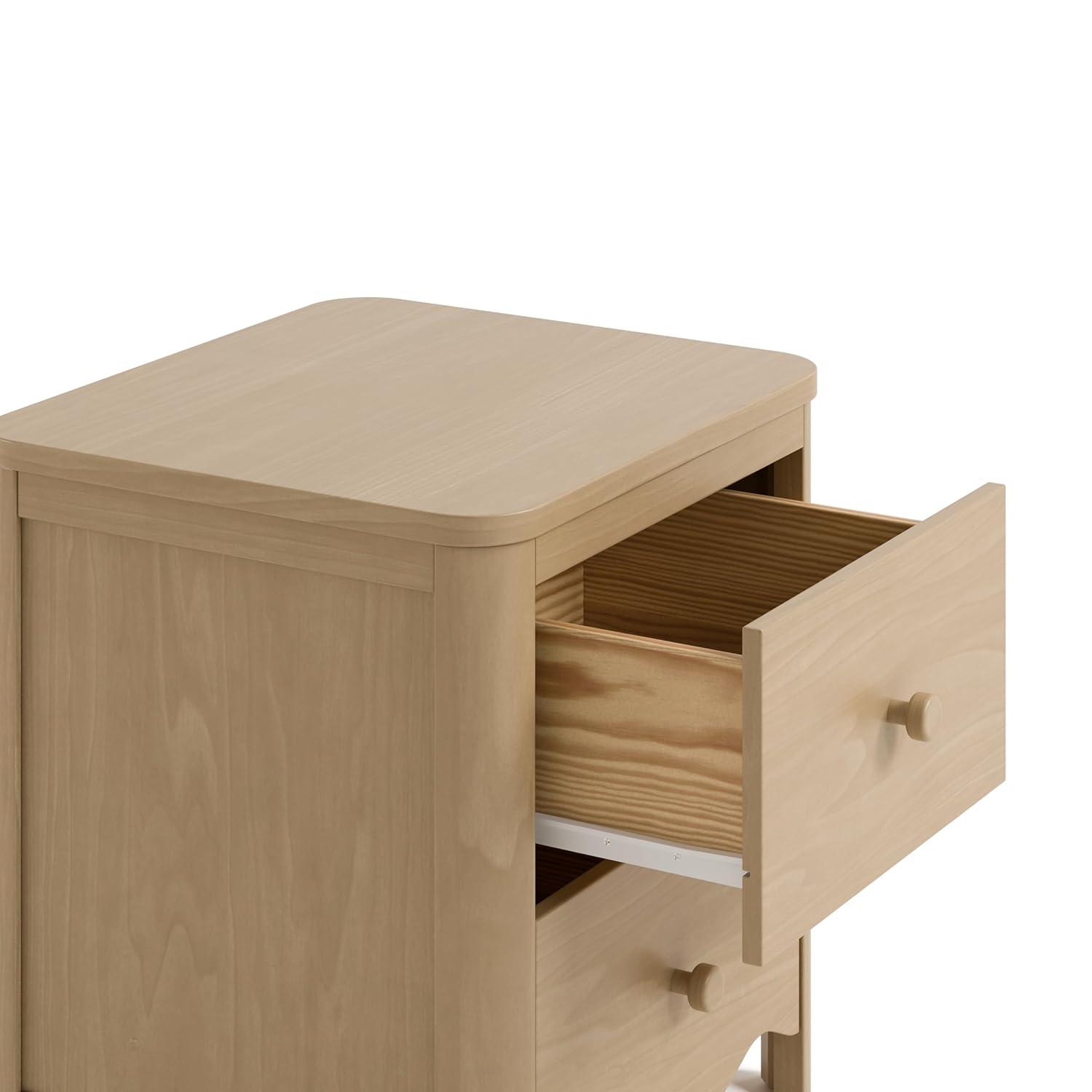 imageStorkcraft Casablanca 3 Drawer Chest with Removable Changing Topper Frosted Oat GREENGUARD Gold Certified Wood Dresser for Baby ampamp Kids Interlocking Drawer System for SafetyDriftwood