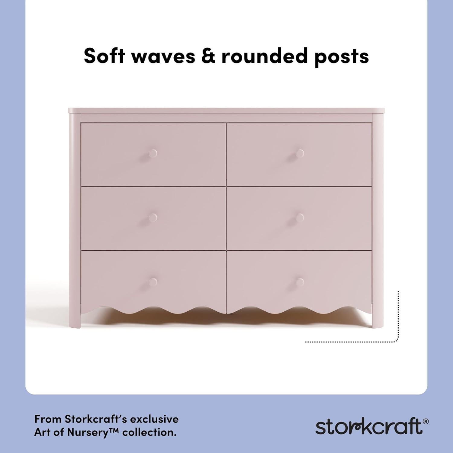 imageStorkcraft Casablanca 3 Drawer Chest with Removable Changing Topper Frosted Oat GREENGUARD Gold Certified Wood Dresser for Baby ampamp Kids Interlocking Drawer System for SafetyBlush