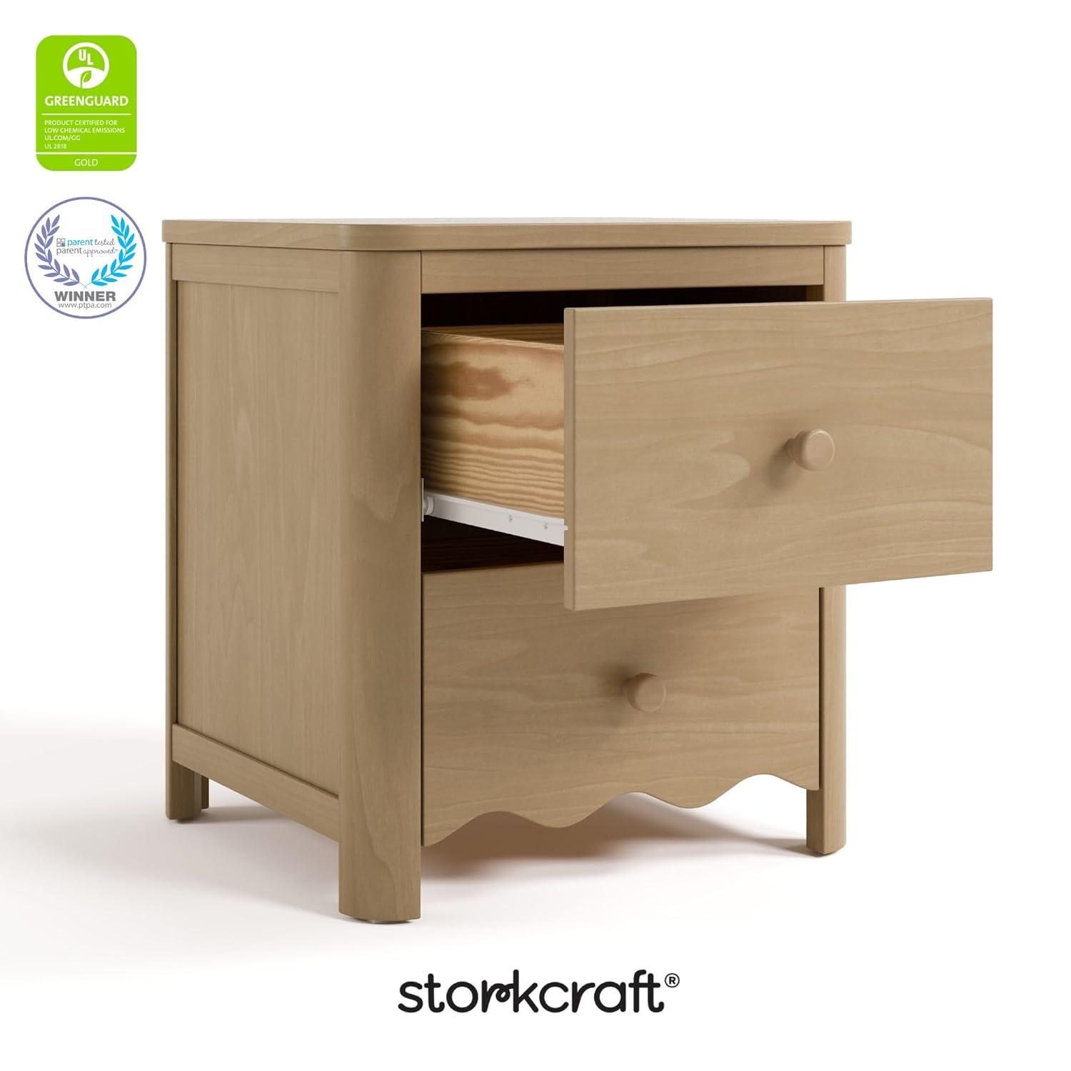 imageStorkcraft Casablanca 3 Drawer Chest with Removable Changing Topper Frosted Oat GREENGUARD Gold Certified Wood Dresser for Baby ampamp Kids Interlocking Drawer System for SafetyDriftwood