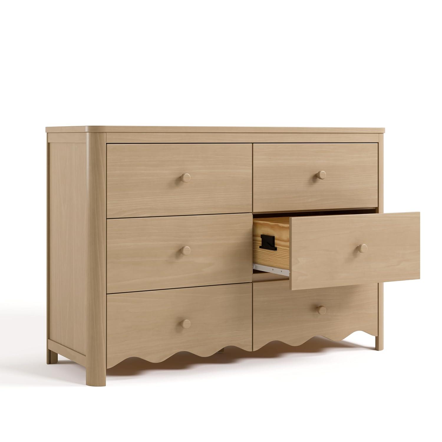 imageStorkcraft Casablanca 3 Drawer Chest with Removable Changing Topper Frosted Oat GREENGUARD Gold Certified Wood Dresser for Baby ampamp Kids Interlocking Drawer System for SafetyDriftwood