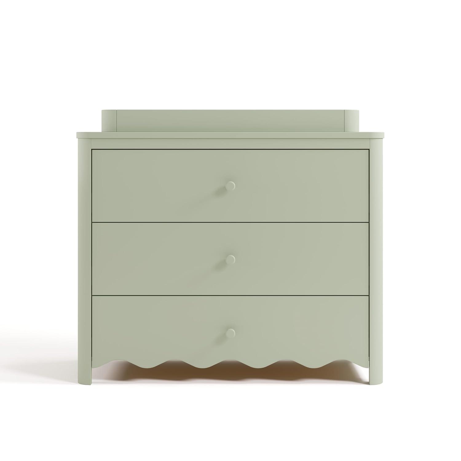 imageStorkcraft Casablanca 3 Drawer Chest with Removable Changing Topper Frosted Oat GREENGUARD Gold Certified Wood Dresser for Baby ampamp Kids Interlocking Drawer System for SafetySage