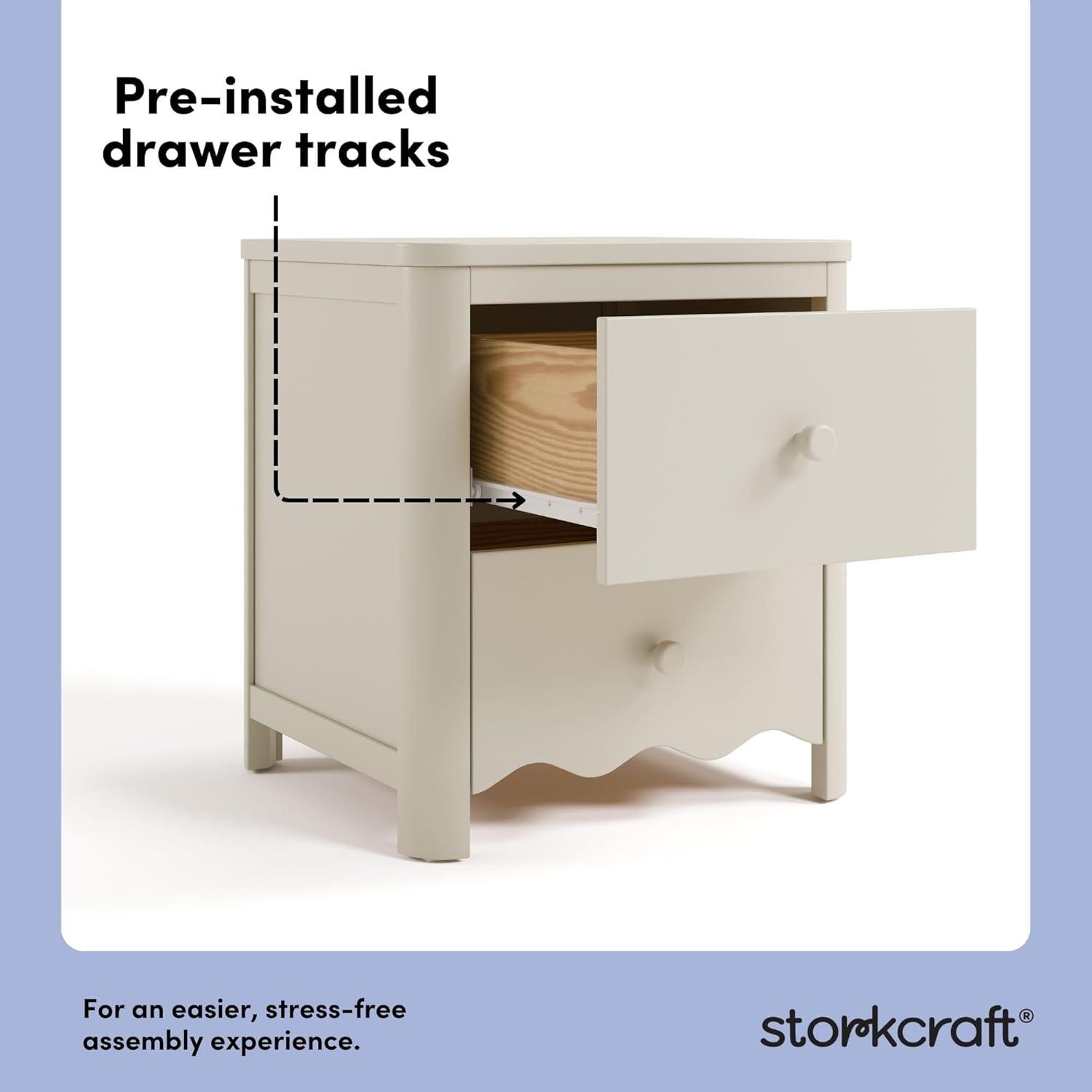 imageStorkcraft Casablanca 3 Drawer Chest with Removable Changing Topper Frosted Oat GREENGUARD Gold Certified Wood Dresser for Baby ampamp Kids Interlocking Drawer System for SafetyFrosted Oat