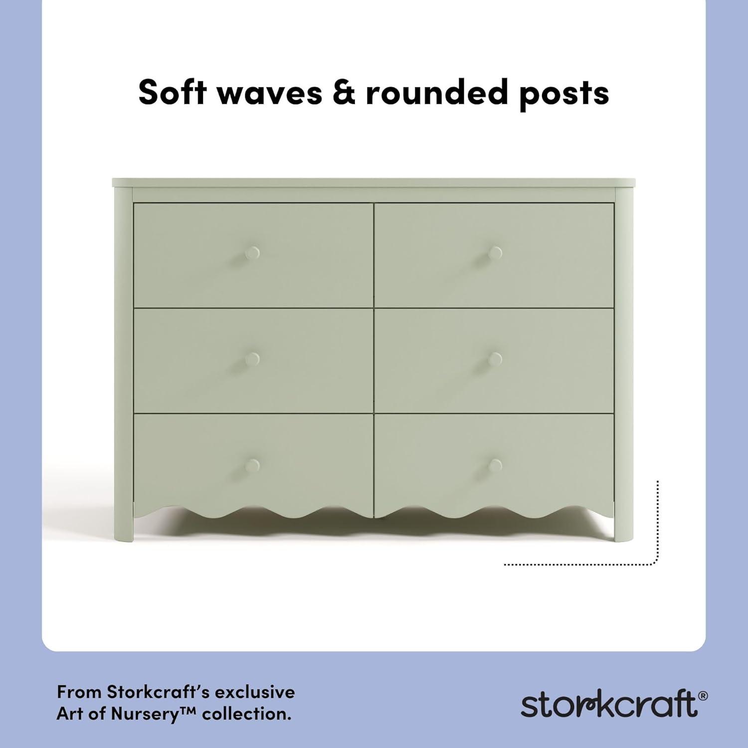 imageStorkcraft Casablanca 3 Drawer Chest with Removable Changing Topper Frosted Oat GREENGUARD Gold Certified Wood Dresser for Baby ampamp Kids Interlocking Drawer System for SafetySage