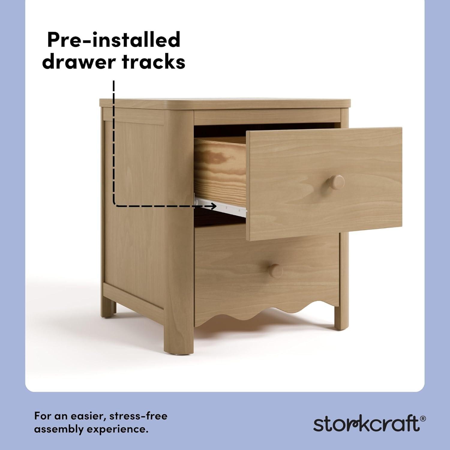 imageStorkcraft Casablanca 3 Drawer Chest with Removable Changing Topper Frosted Oat GREENGUARD Gold Certified Wood Dresser for Baby ampamp Kids Interlocking Drawer System for SafetyDriftwood