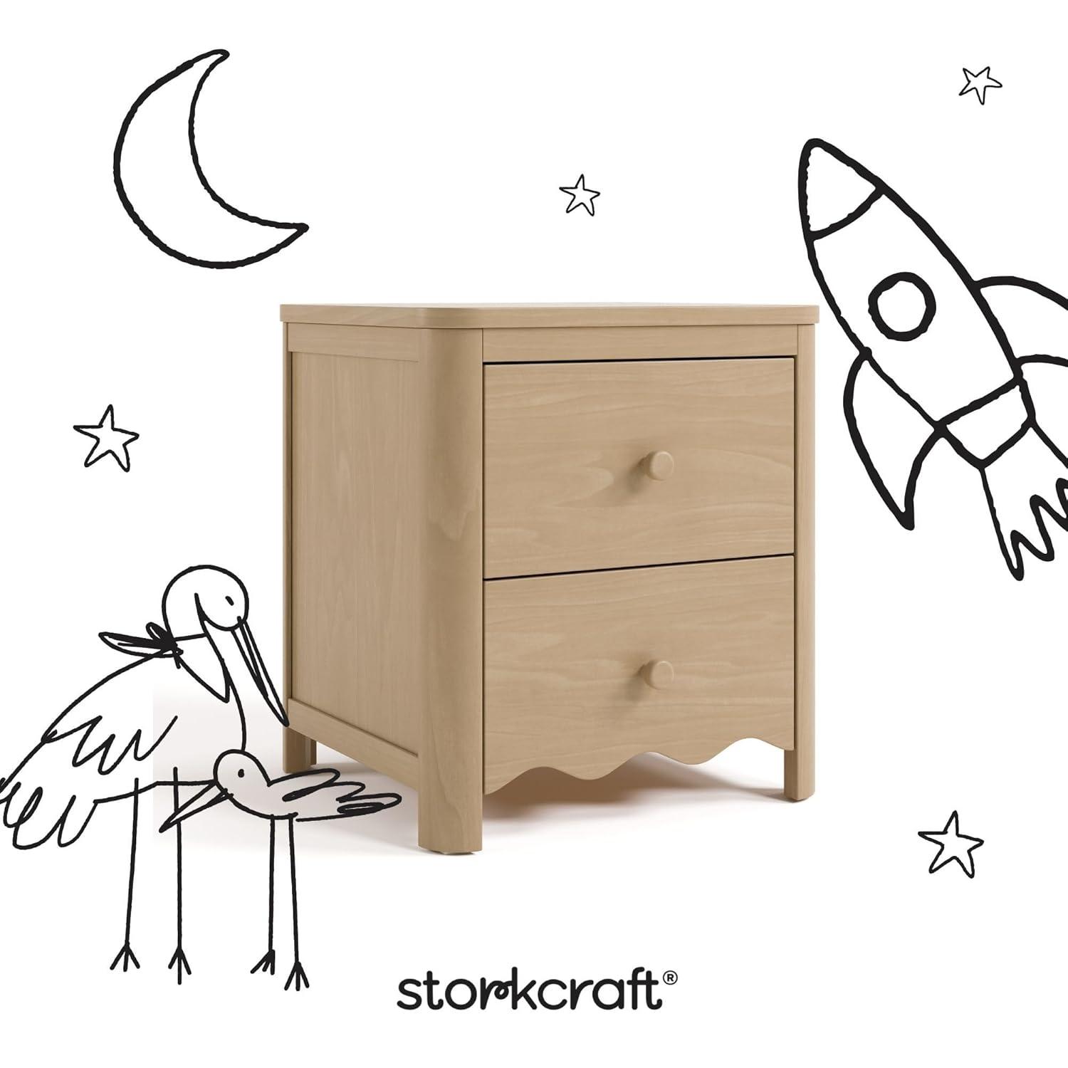 imageStorkcraft Casablanca 3 Drawer Chest with Removable Changing Topper Frosted Oat GREENGUARD Gold Certified Wood Dresser for Baby ampamp Kids Interlocking Drawer System for SafetyDriftwood