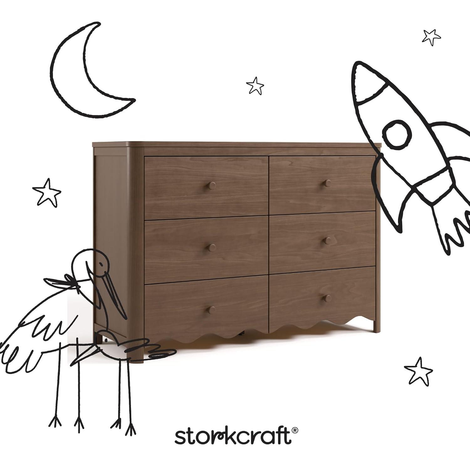 imageStorkcraft Casablanca 3 Drawer Chest with Removable Changing Topper Frosted Oat GREENGUARD Gold Certified Wood Dresser for Baby ampamp Kids Interlocking Drawer System for SafetyHazelnut