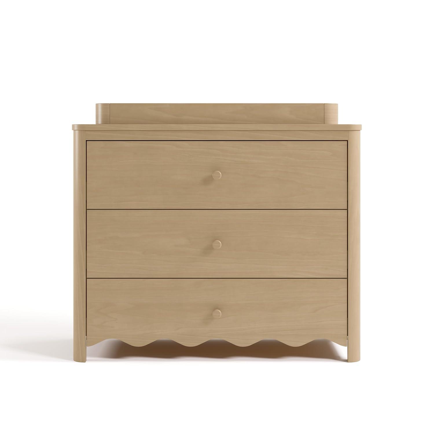 imageStorkcraft Casablanca 3 Drawer Chest with Removable Changing Topper Frosted Oat GREENGUARD Gold Certified Wood Dresser for Baby ampamp Kids Interlocking Drawer System for SafetyDriftwood