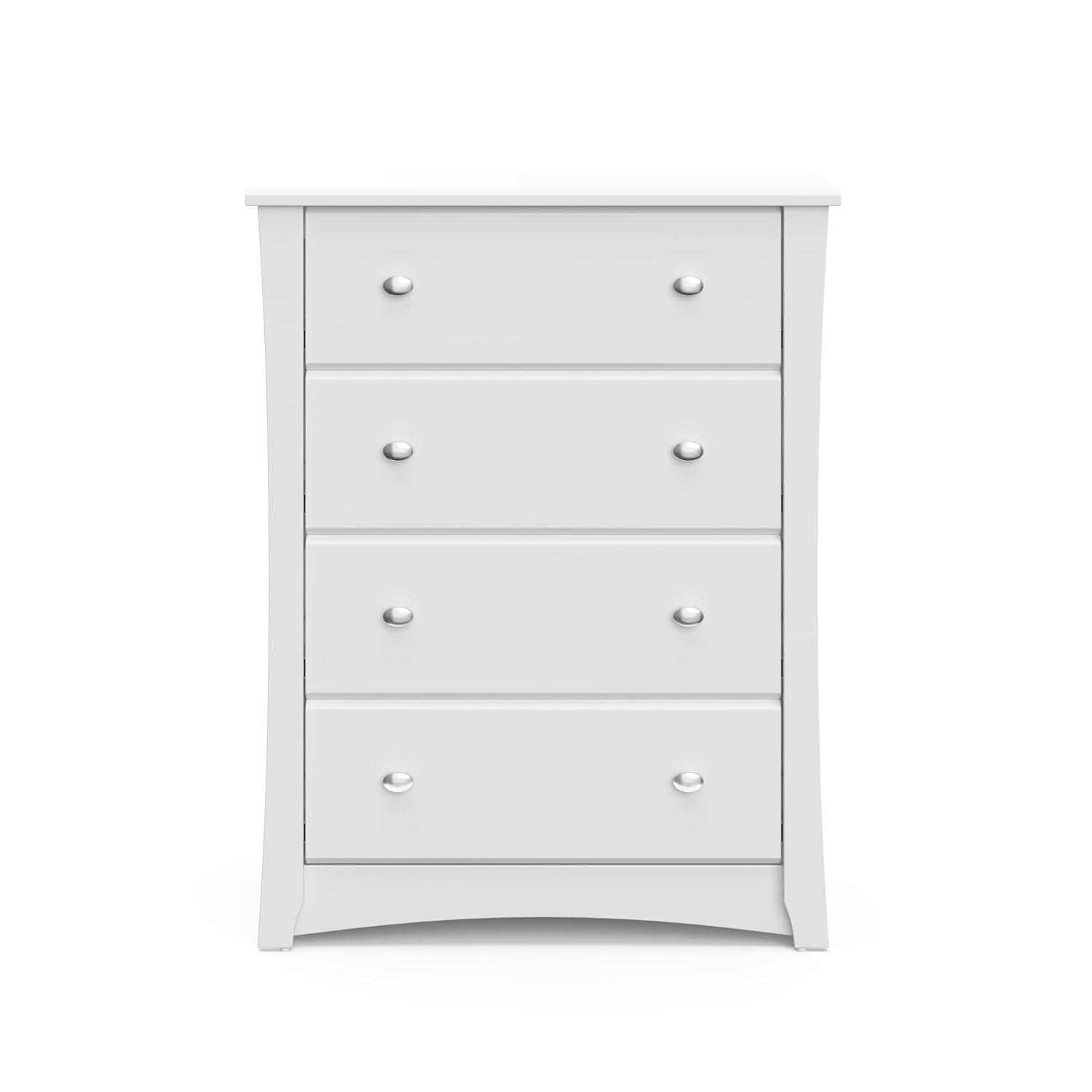 imageStorkcraft Crescent 6Drawer Dresser White GREENGUARD Gold Certified White Dresser for Bedroom Kids ampamp Nursery Storage Chest Safety Interlocking Drawers PreInstalled Tracks Kids ChestWhite