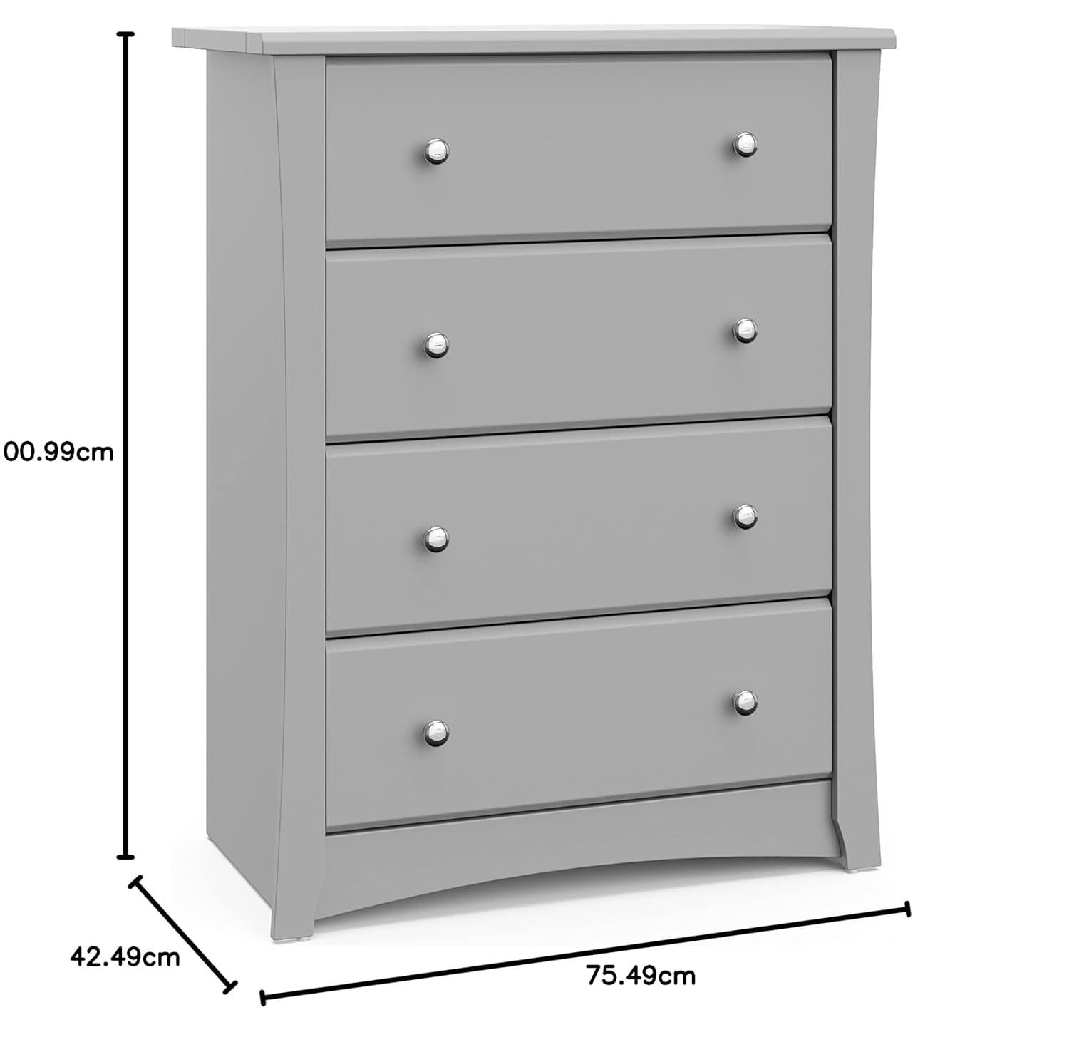 imageStorkcraft Crescent 6Drawer Dresser White GREENGUARD Gold Certified White Dresser for Bedroom Kids ampamp Nursery Storage Chest Safety Interlocking Drawers PreInstalled Tracks Kids ChestPebble Gray