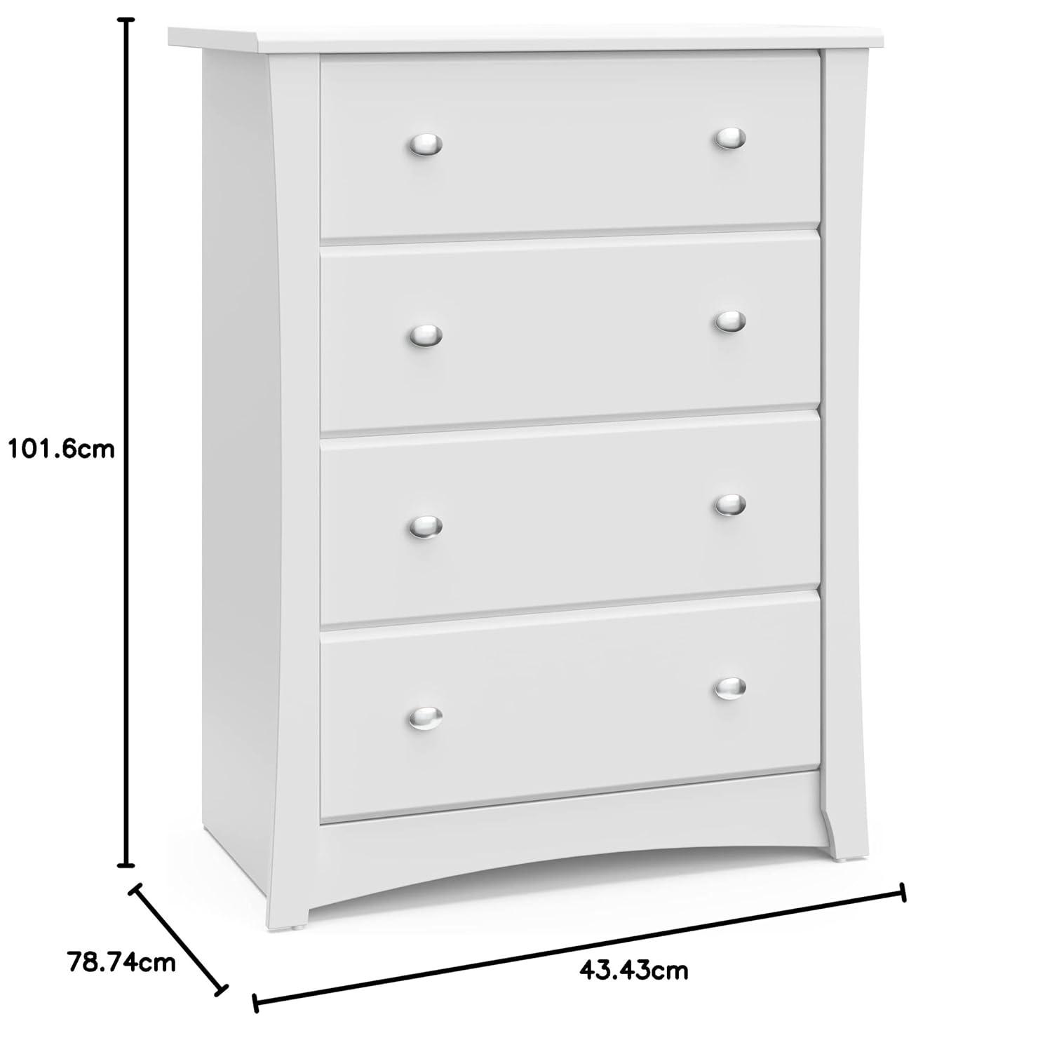 imageStorkcraft Crescent 6Drawer Dresser White GREENGUARD Gold Certified White Dresser for Bedroom Kids ampamp Nursery Storage Chest Safety Interlocking Drawers PreInstalled Tracks Kids ChestWhite