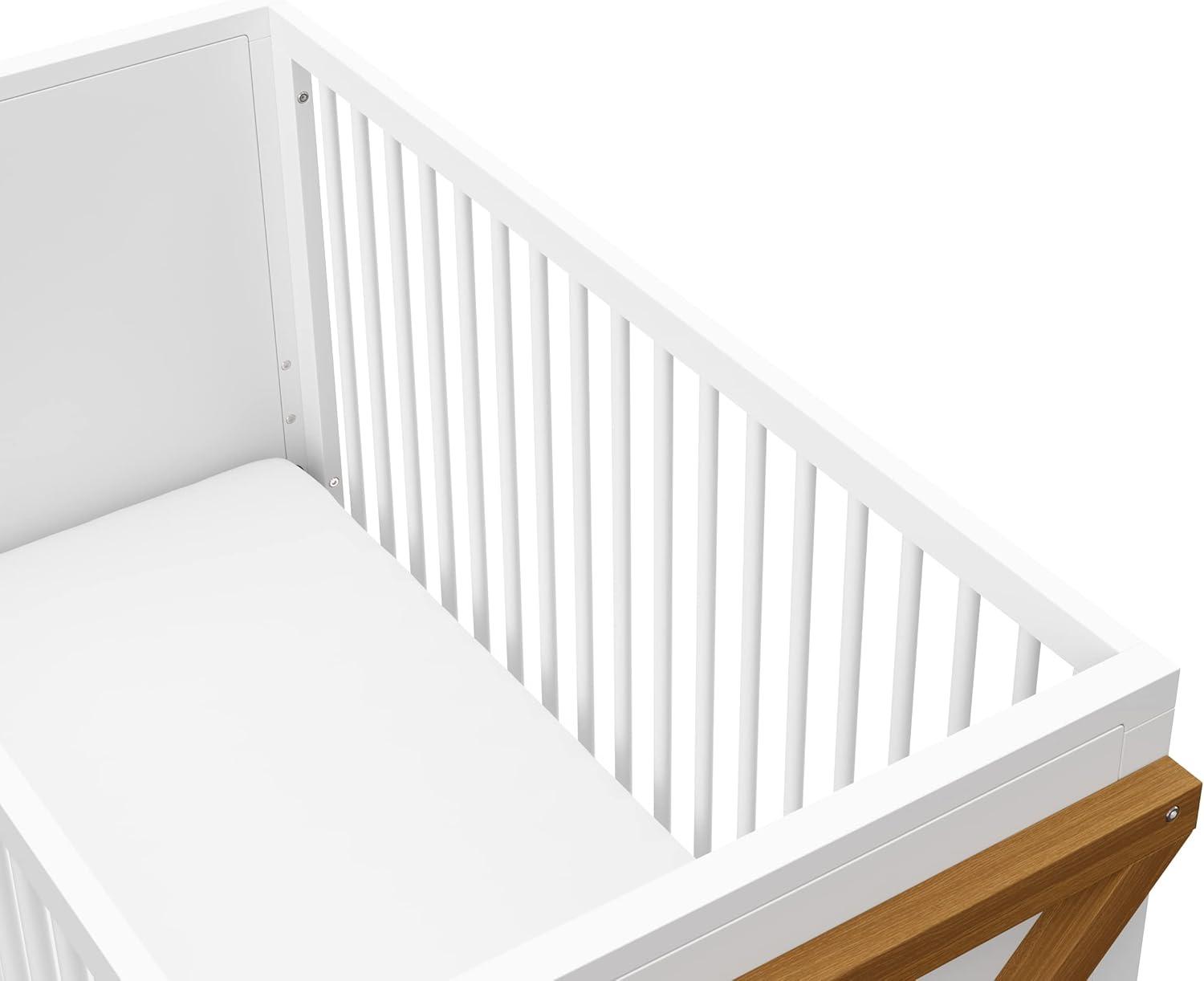 imageStorkcraft Equinox GrowwithMe Convertible Crib White ampamp Vintage Driftwood GREENGUARD Gold Certified Converts to Toddler Bed ampamp Daybed Fits Standard Crib MattressWhiteVintage Driftwood