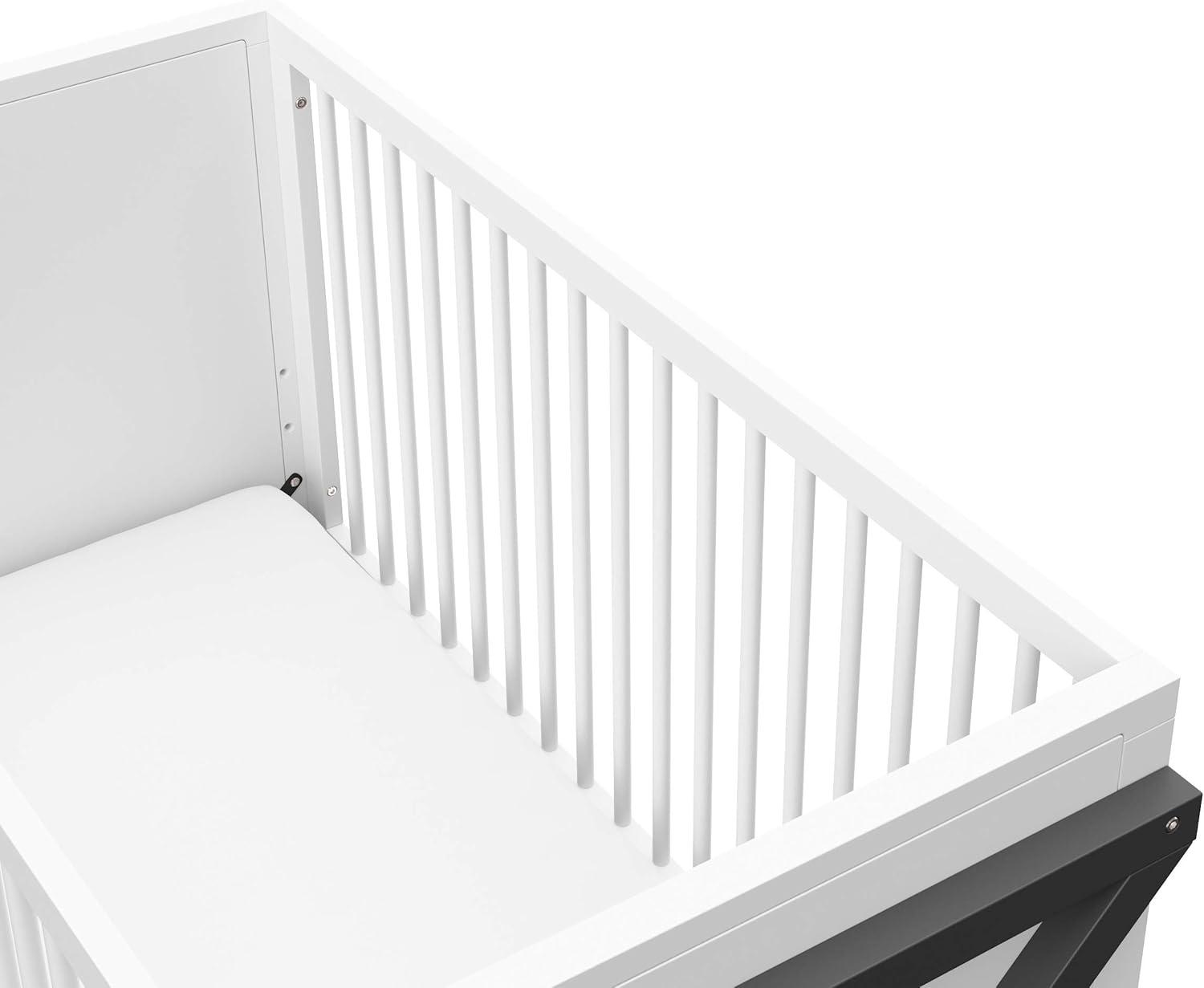 imageStorkcraft Equinox GrowwithMe Convertible Crib White ampamp Vintage Driftwood GREENGUARD Gold Certified Converts to Toddler Bed ampamp Daybed Fits Standard Crib MattressWhiteGray